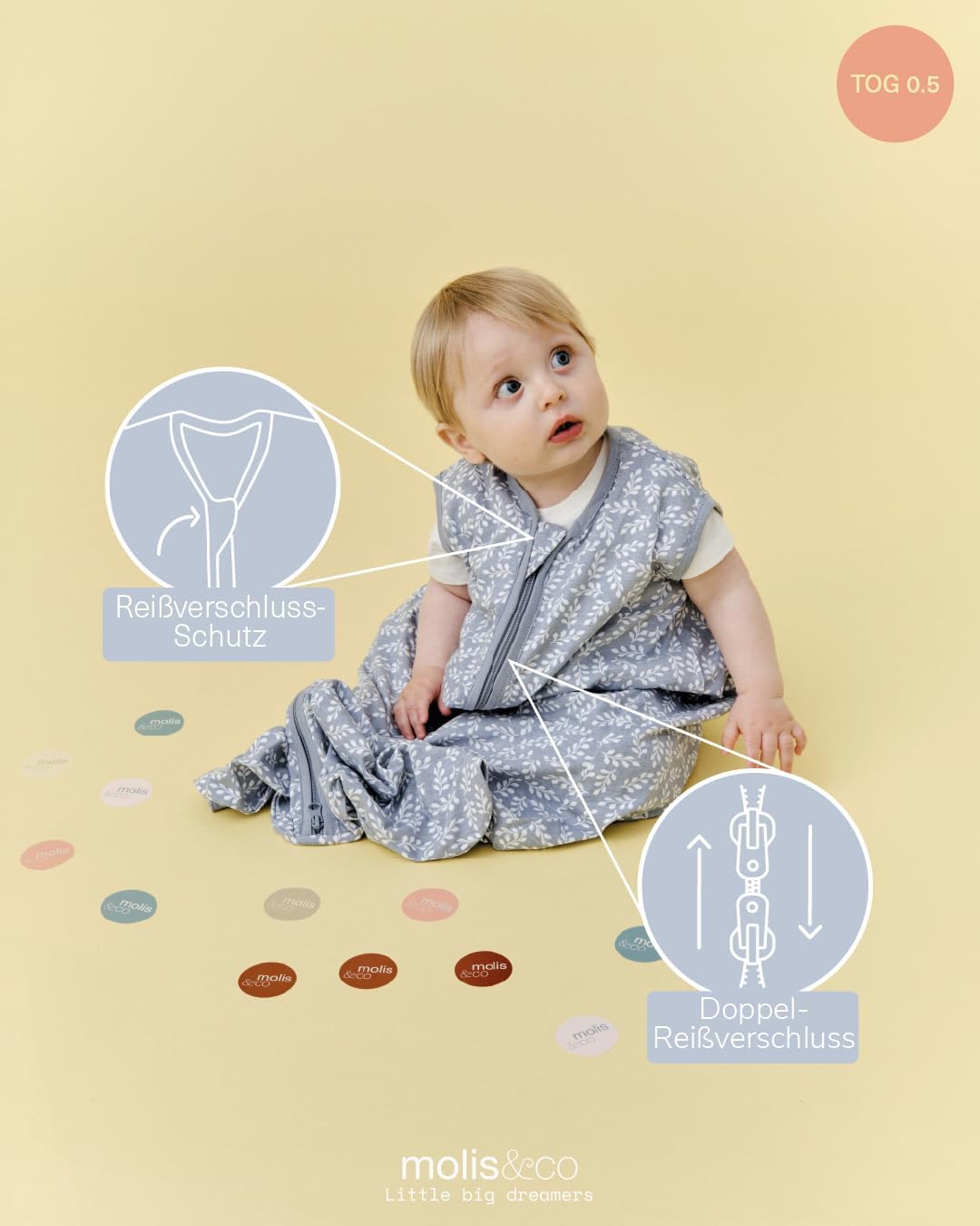 Babysommerschlafsack, 18-36 Monate, Blue Garden 18-36 Monate