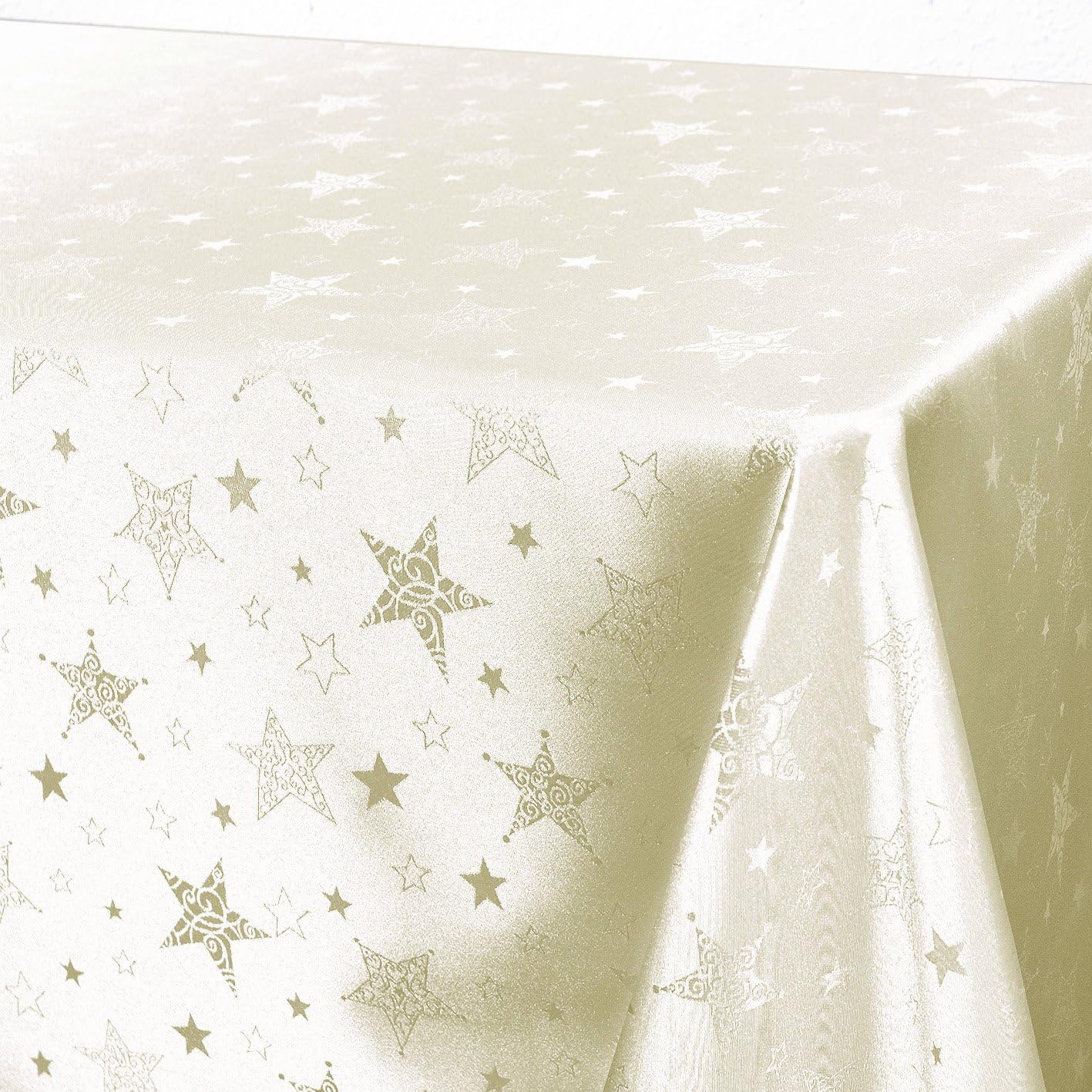 Tischdecke Magic Stars, 250 x 150 cm (Rechteckig) Champagner/Creme