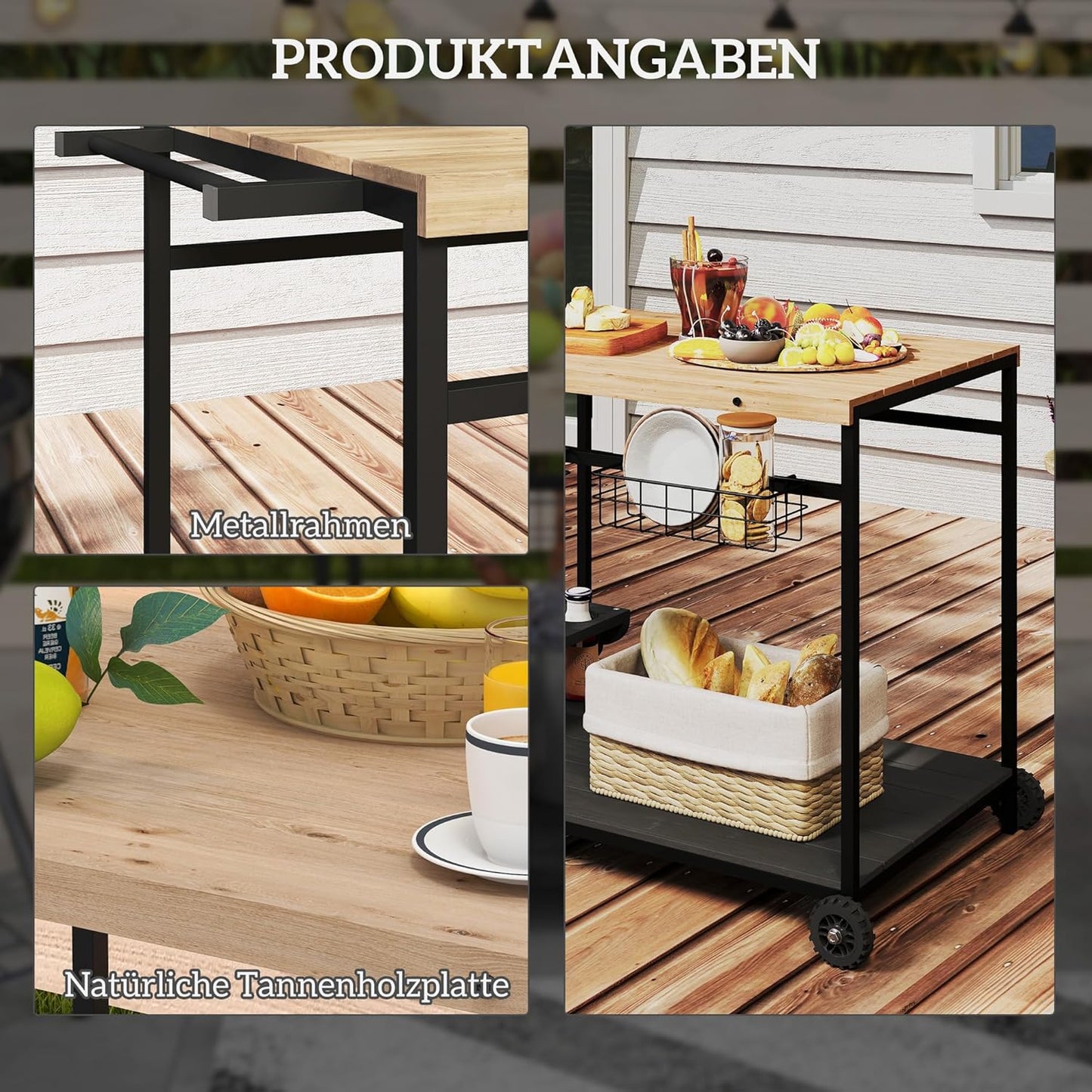 Servierwagen für Garten und Balkon