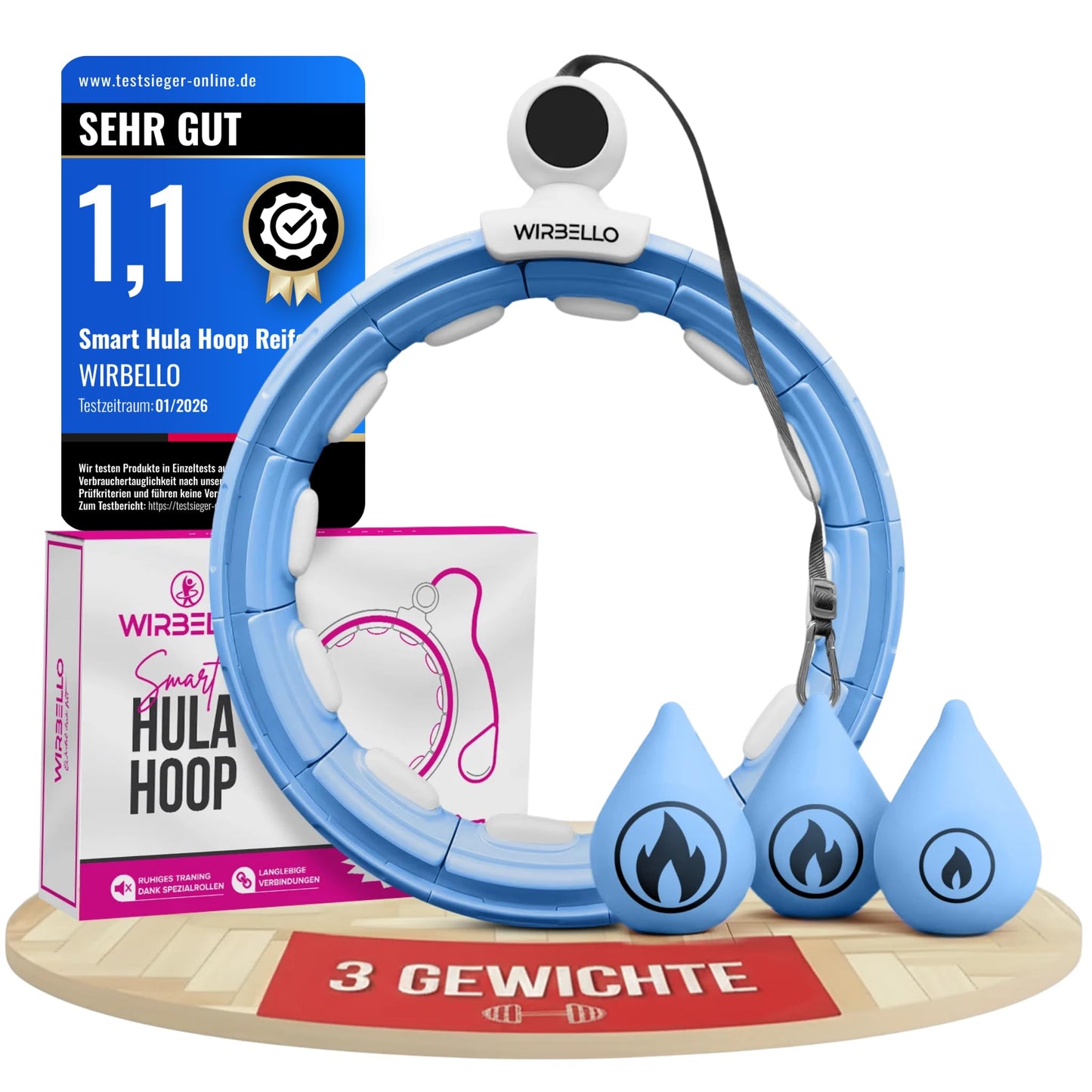 Hula Hoop Reifen mit Gewichten, Blau