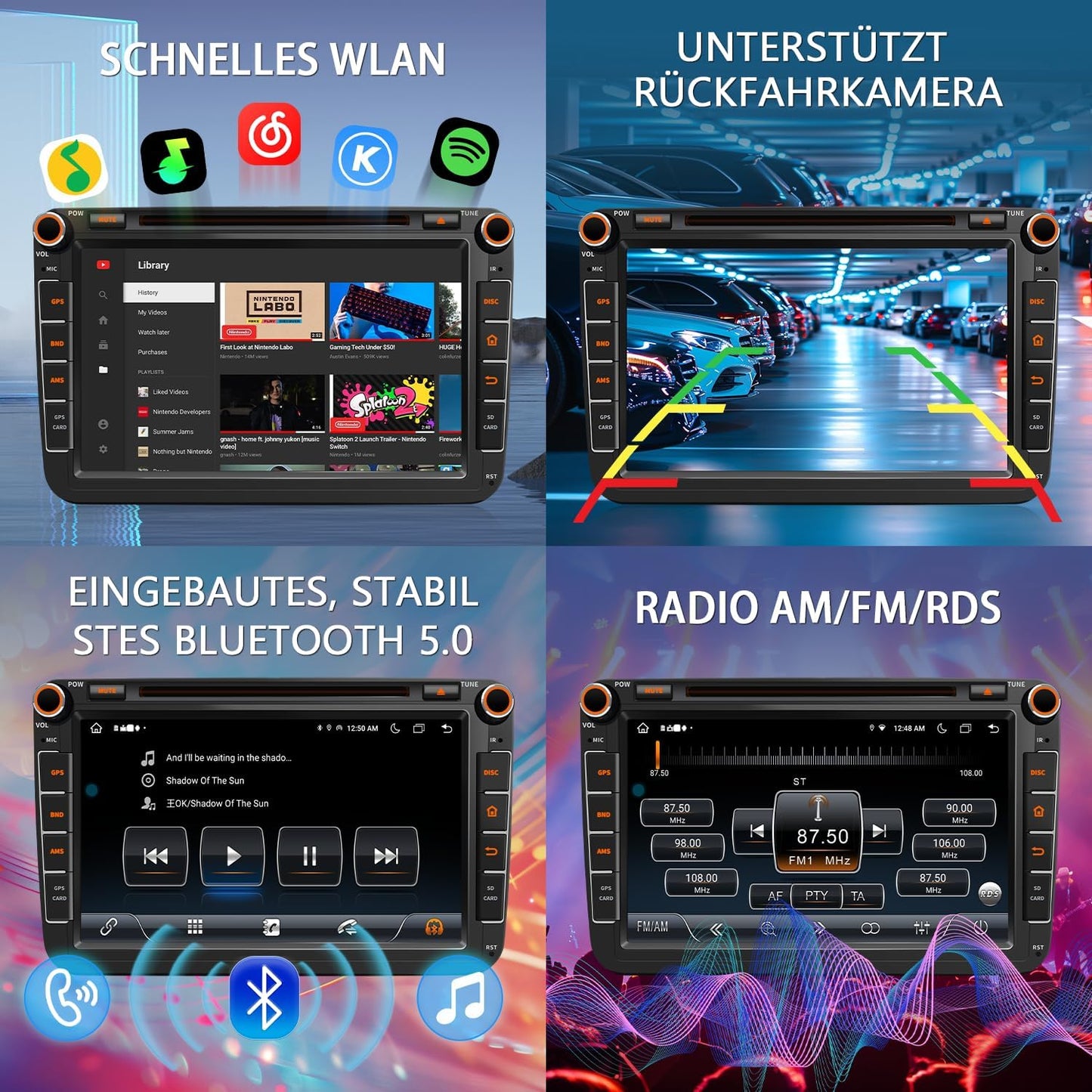 Android 13 Autoradio mit Navi für VW-Modelle, 8 Kern 4+64G für VW