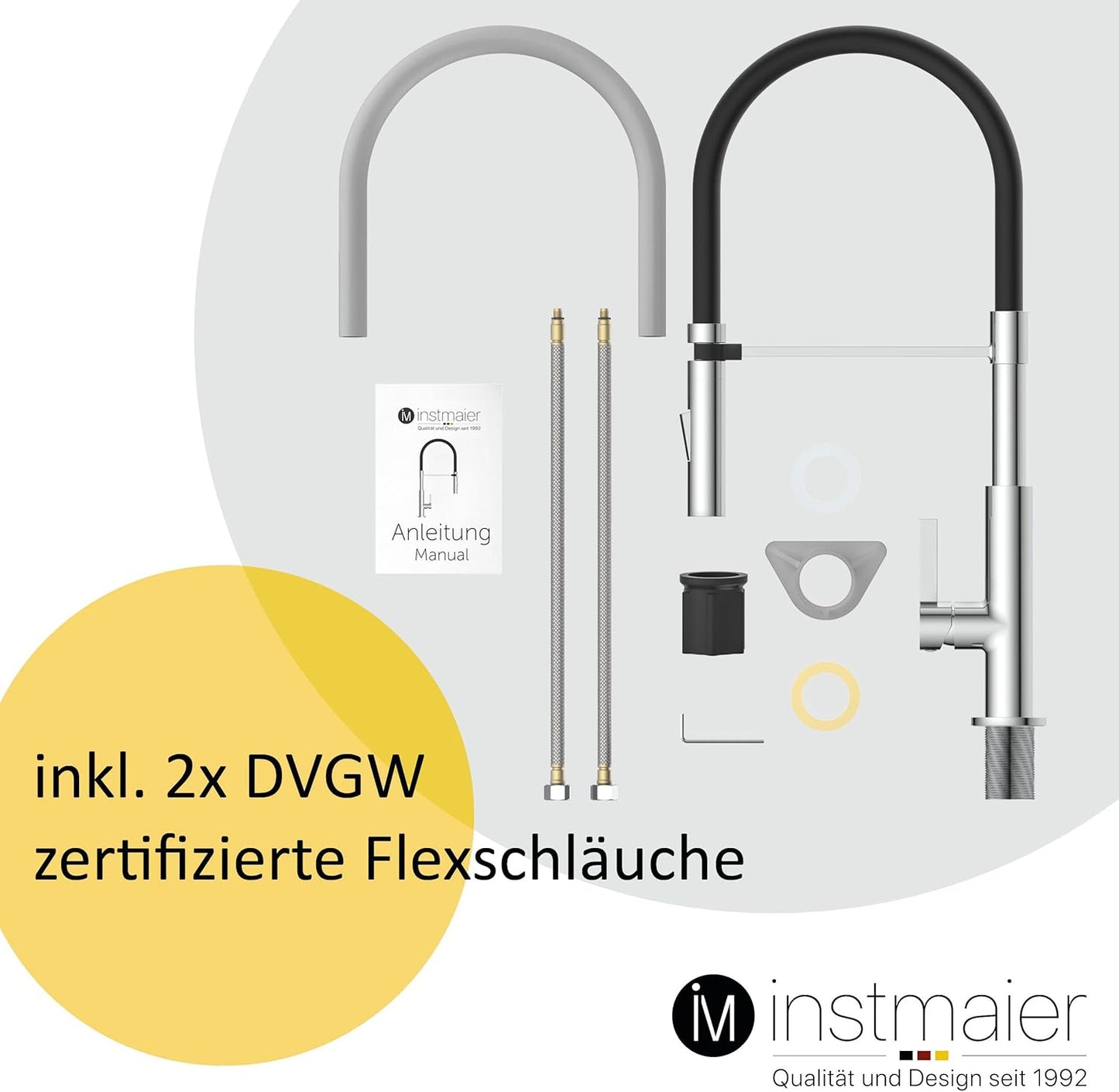 Küchenarmatur K4 mit flexibler Geschirrbrause, Chrom