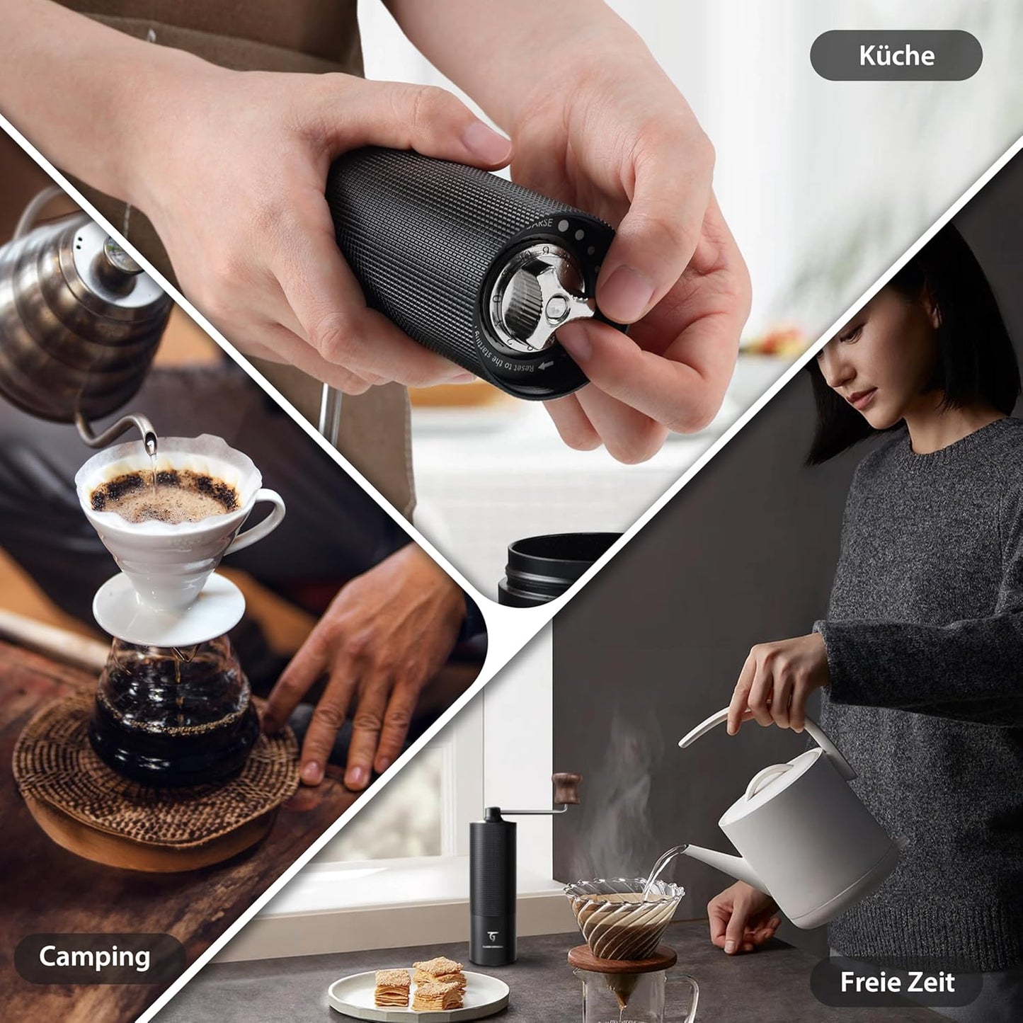 Manuelle Kaffeemühle mit Kegelmahlwerk (MCG-02), Mcg-02 Schwarz