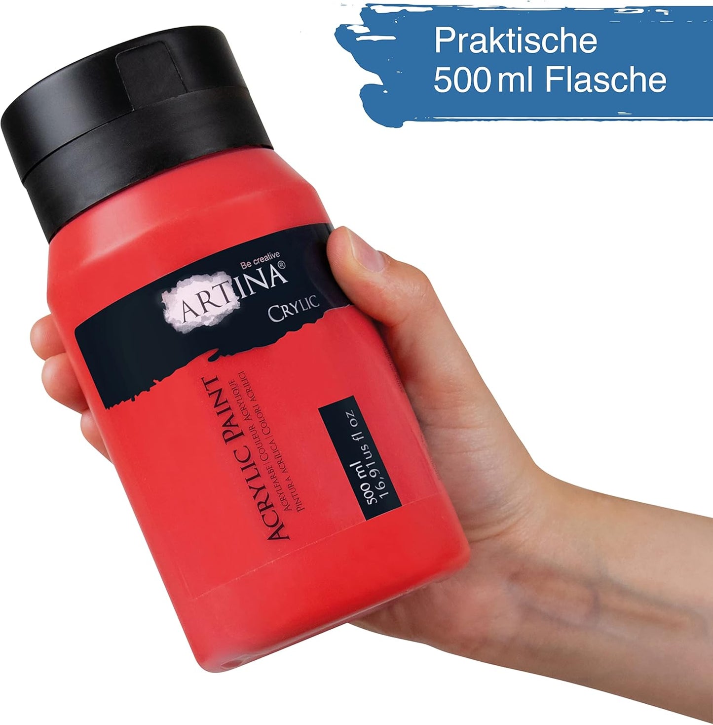 6er-Set Acrylfarben, schnelltrocknend, wasserfest, 500 ml (6er Pack) mehrfarbig