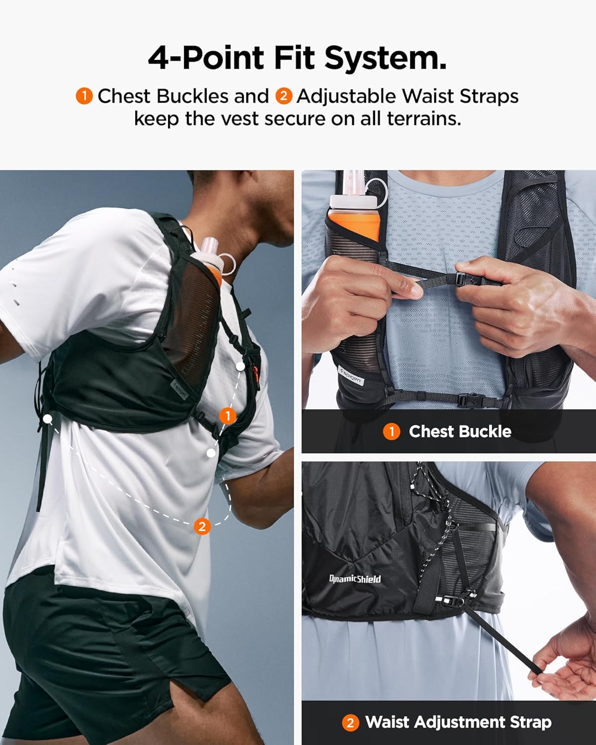 Laufweste mit Trinkflasche und Handyhalter, Mit Trinkflasche l M-L (77-95 cm Brustumfang)