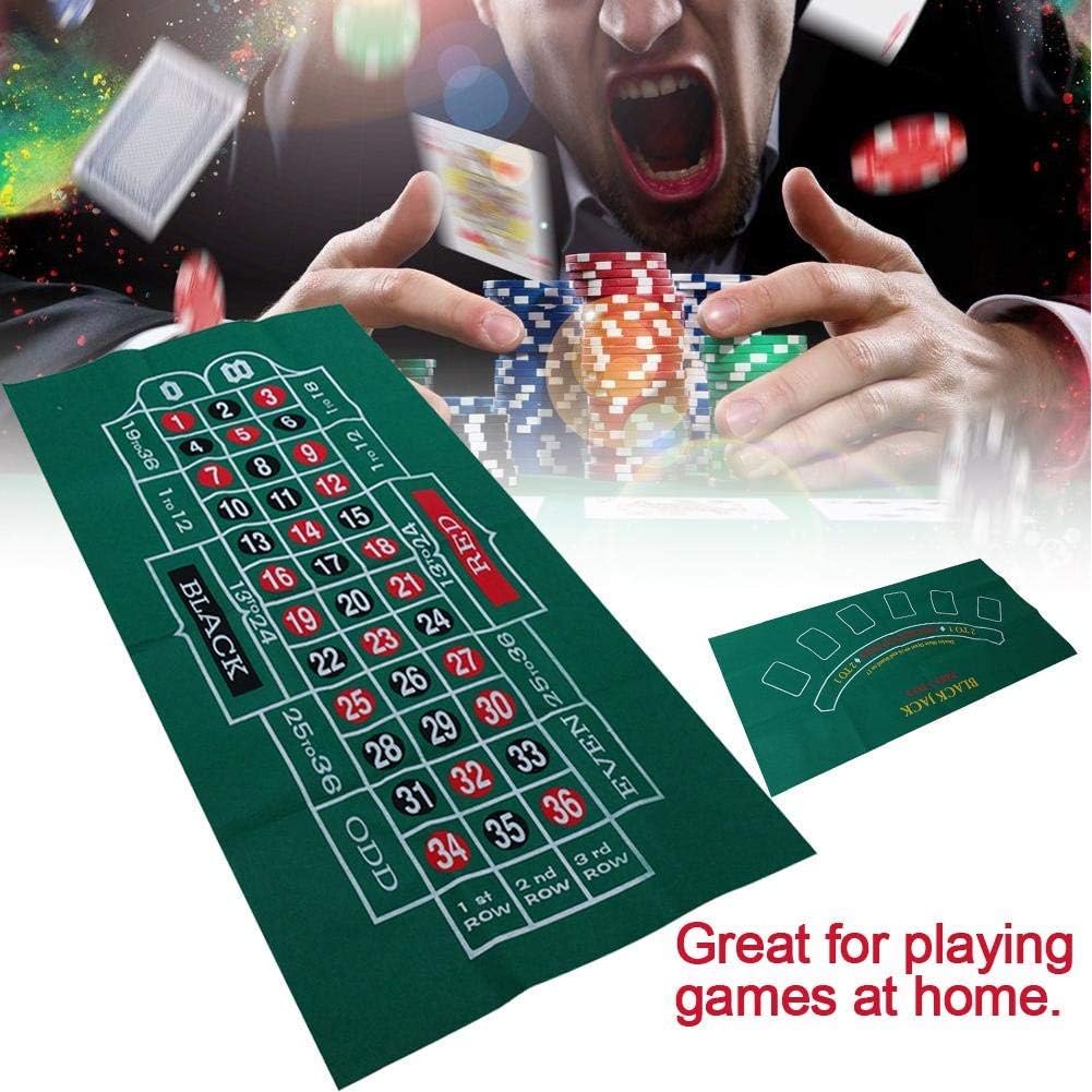 Tischdecke mit Blackjack- und Roulette-Muster