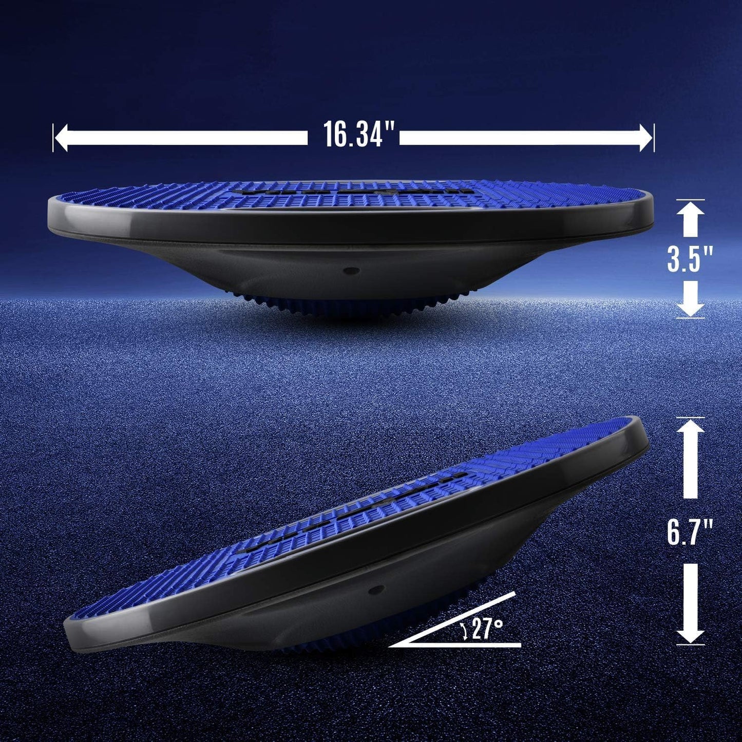 Balance-Board mit rutschfester Oberfläche, Kobanblau - Premium 41.5cm Kunststoff-Wackelbrett