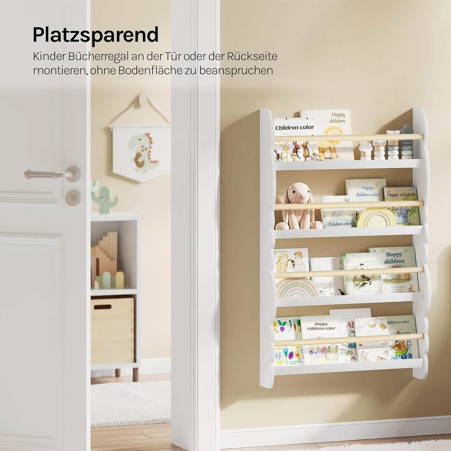 Kinderbücherregal, Weiss 60x98cm
