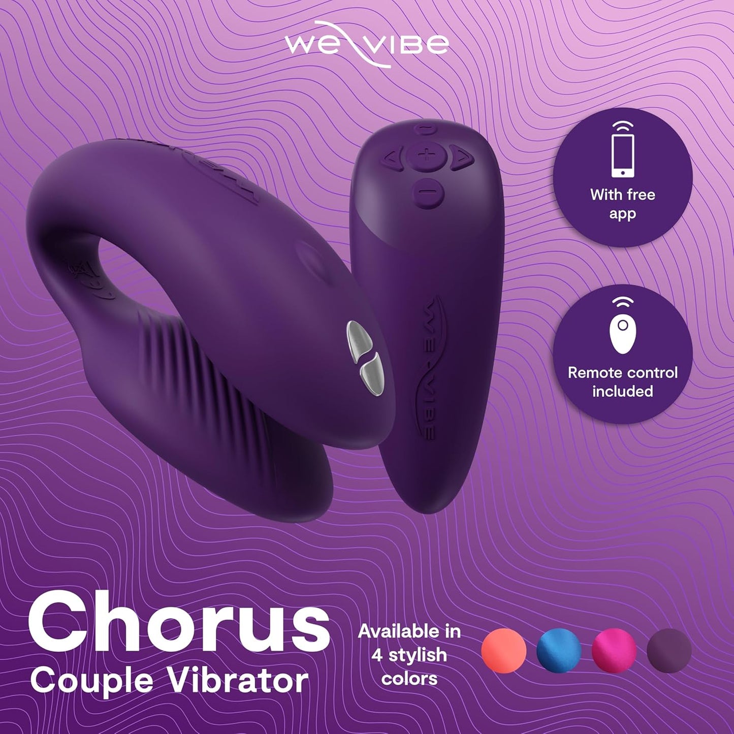 Paarvibrator Chorus mit App-Steuerung, Lila
