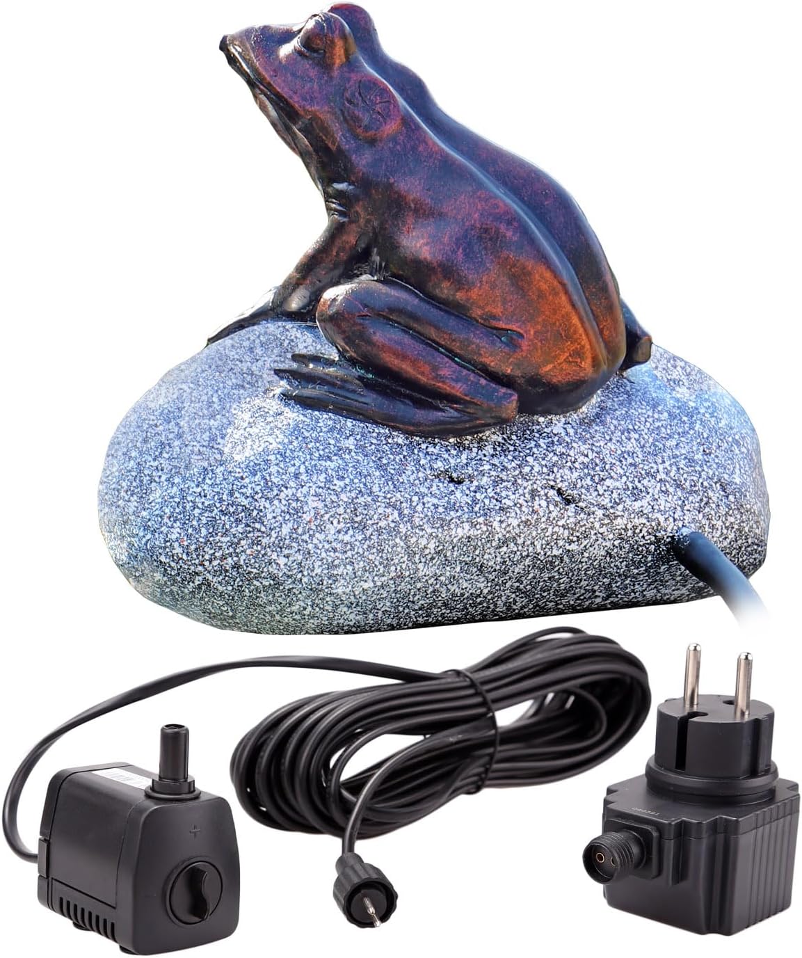 Wasserspeier Frosch mit Springbrunnenpumpen-Set, Strompumpe + Frosch NSP10