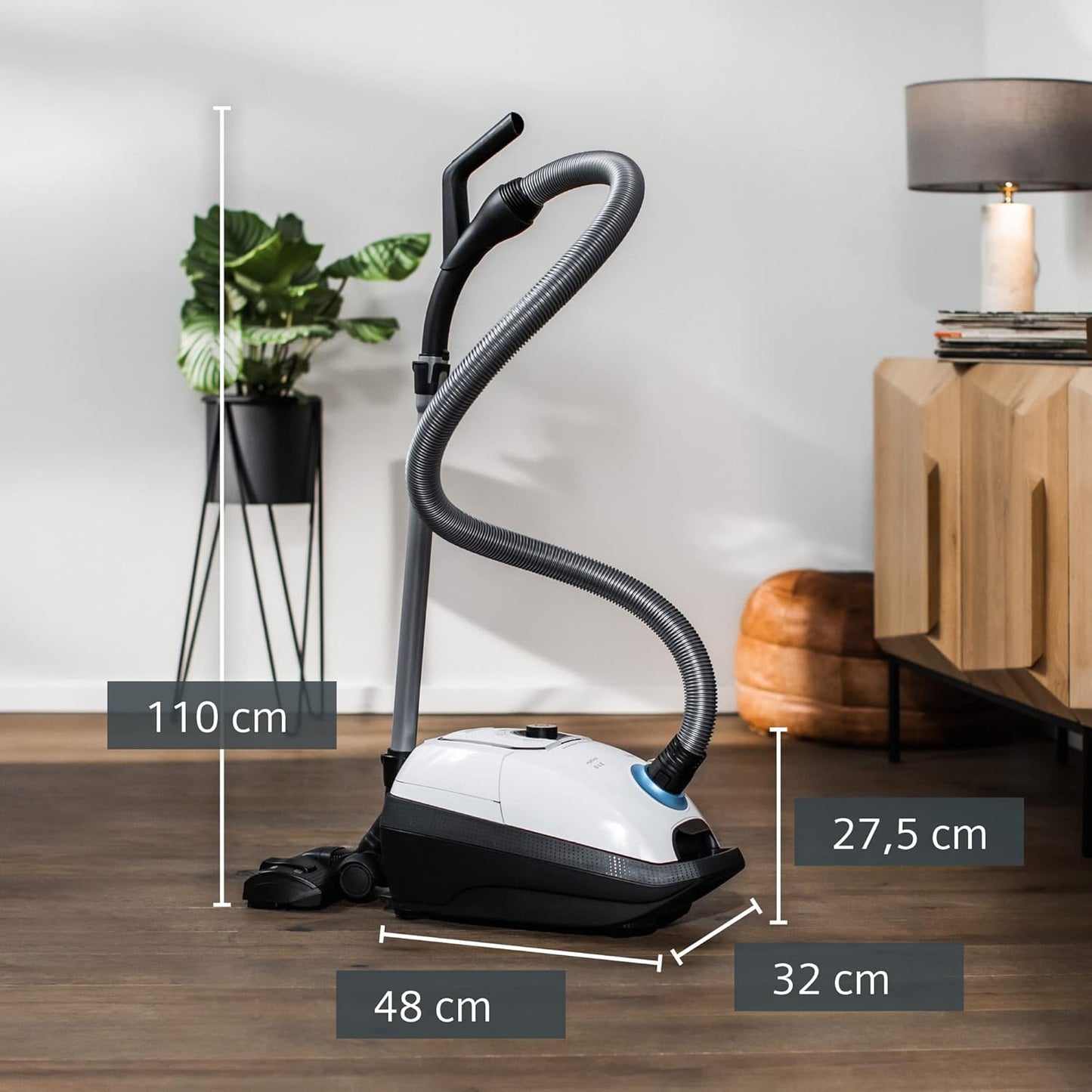 Staubsauger mit Beutel Vsz7442s, Weiss 67dB(A) extraleise Testsieger 2018