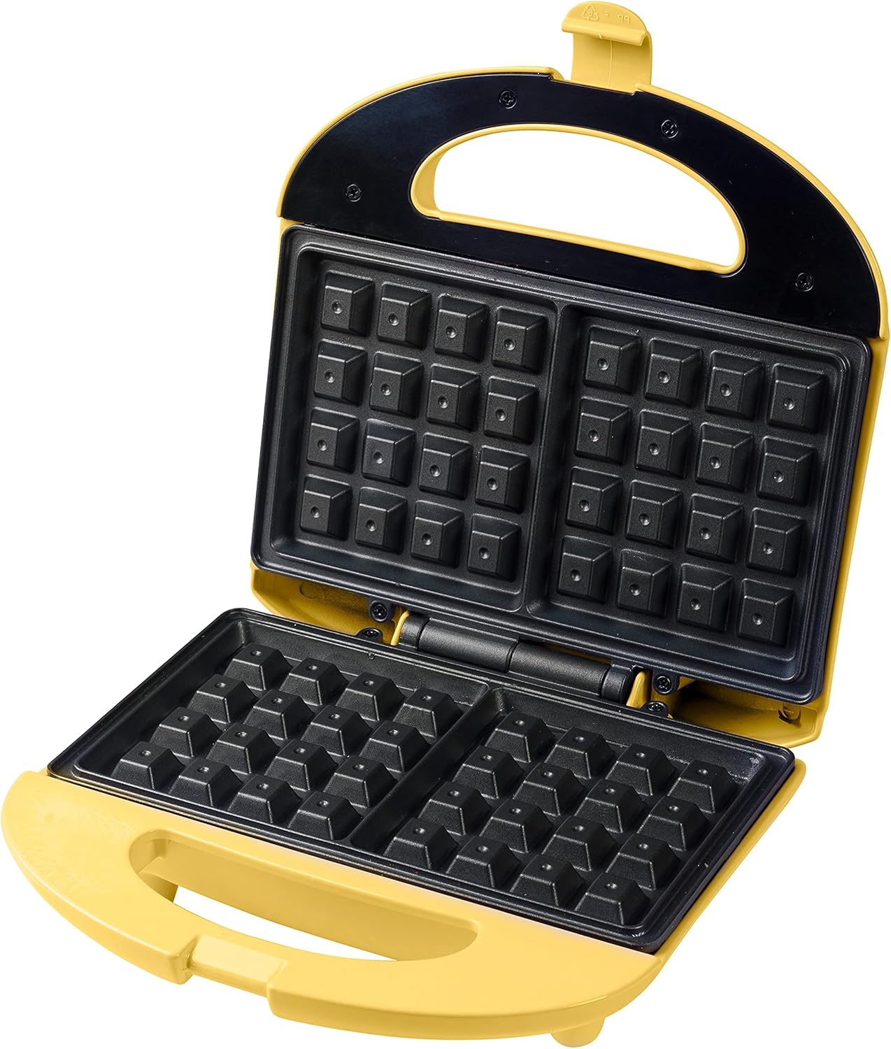 Retro Waffeleisen für Belgische Waffeln (2 Stück), Gelb
