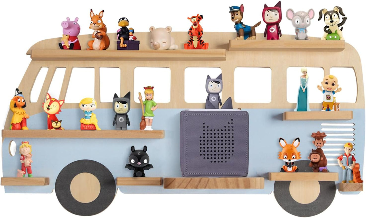 Tonie-Regal Bus für 20-25 Hörfiguren und Toniebox, Blau