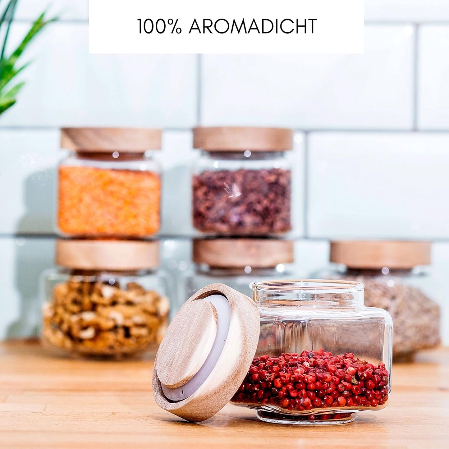 Gewürzgläser-Set, 6x 220ml eckig