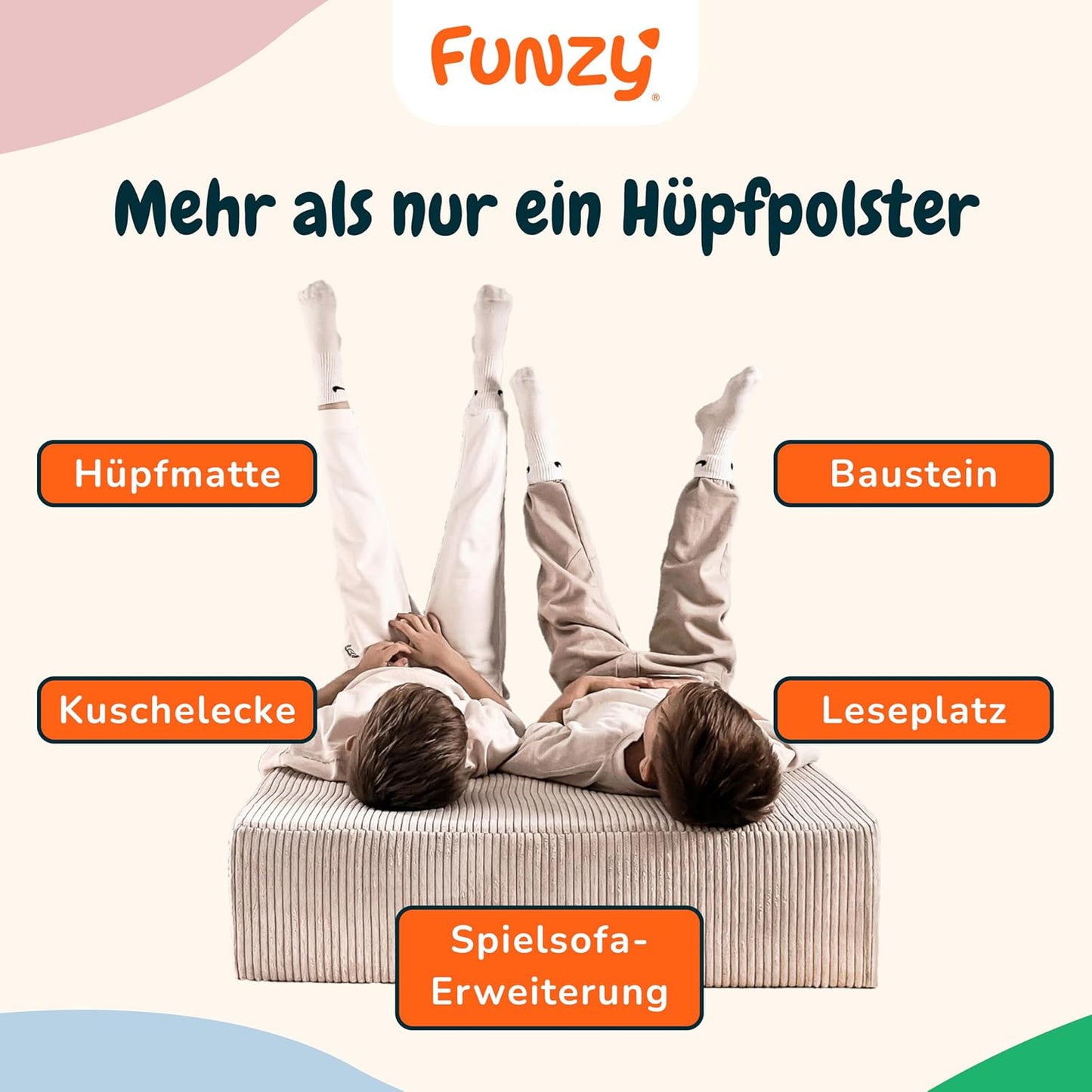 Hüpfmatratze mit Taschenfederkern, Cord Kirschblüte Rosa