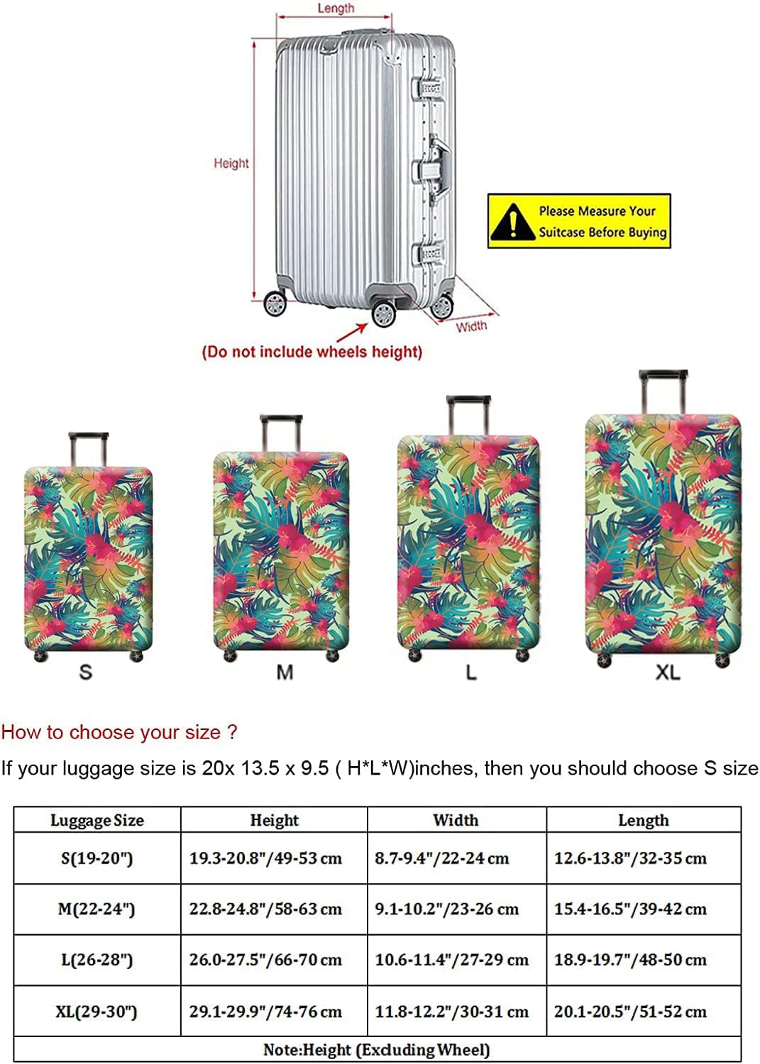 Kofferschutzhülle, Multicolor XL: 29-30 Zoll Gepäck