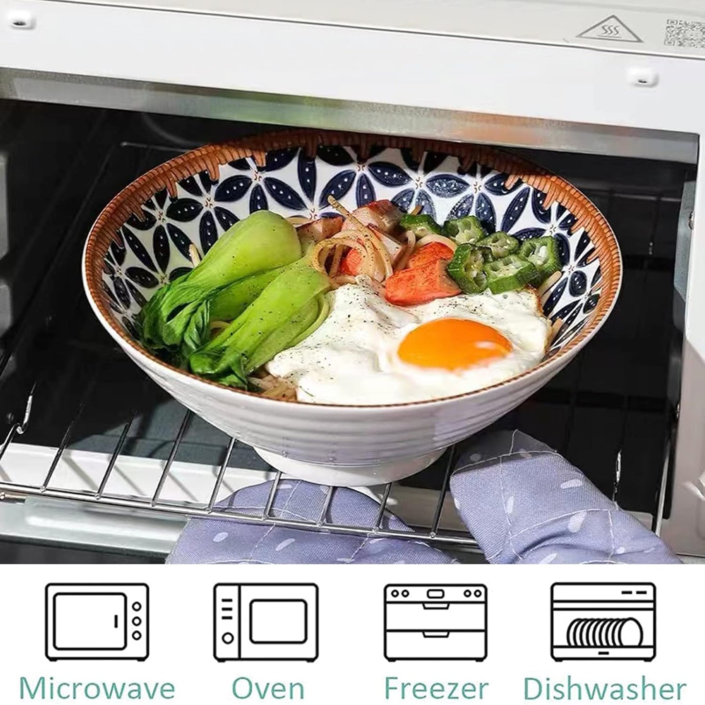 Ramen Suppenschalen-Set mit Löffel & Stäbchen, A