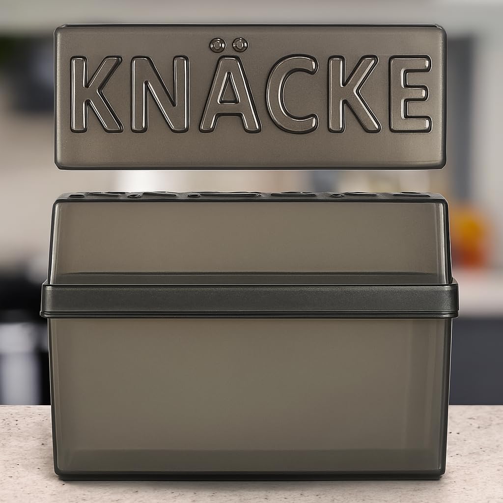 Knäckebrotdose mit Deckel, 2 Stück, 2 Stück - Grau