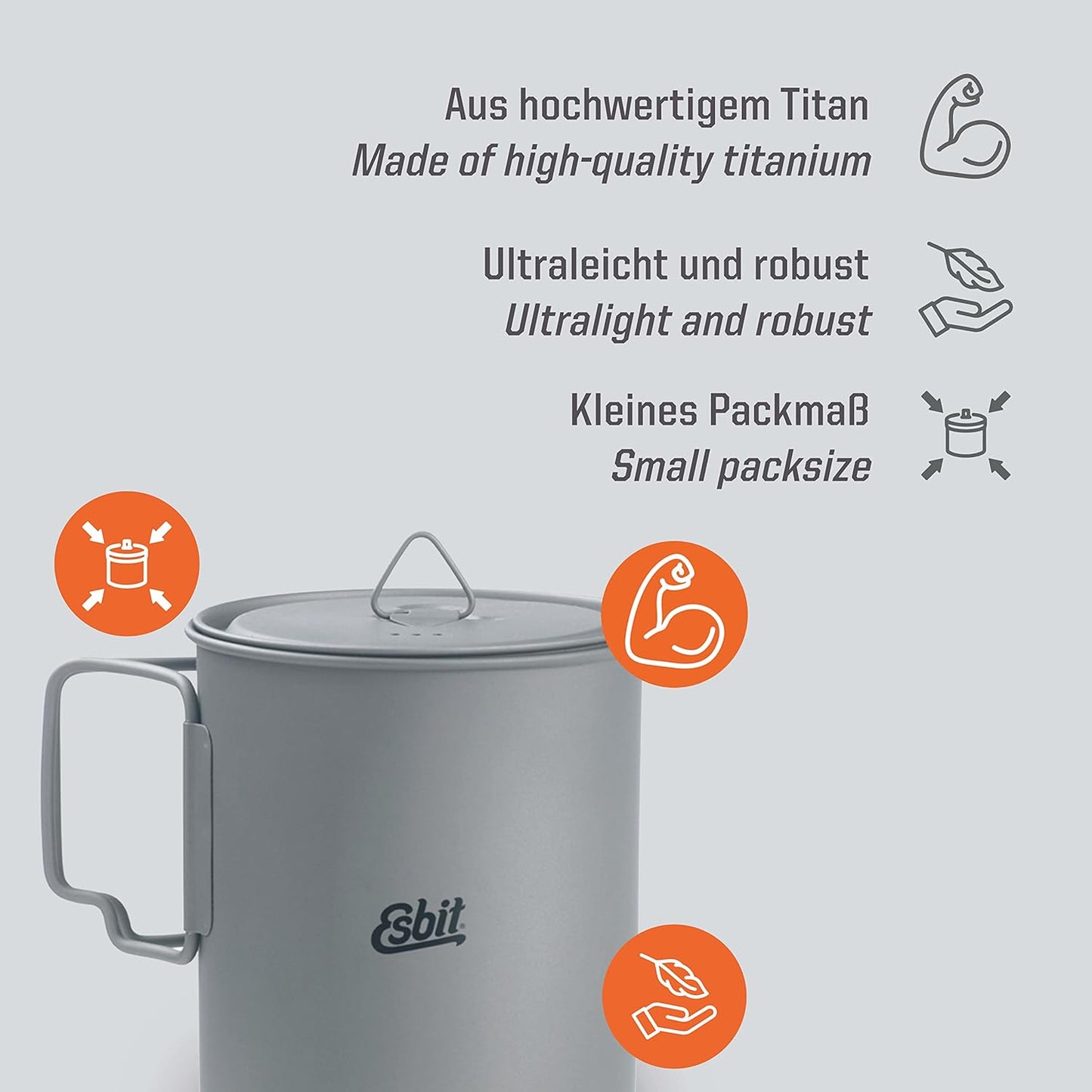 Kochtopf für Outdoor & Camping, Grau