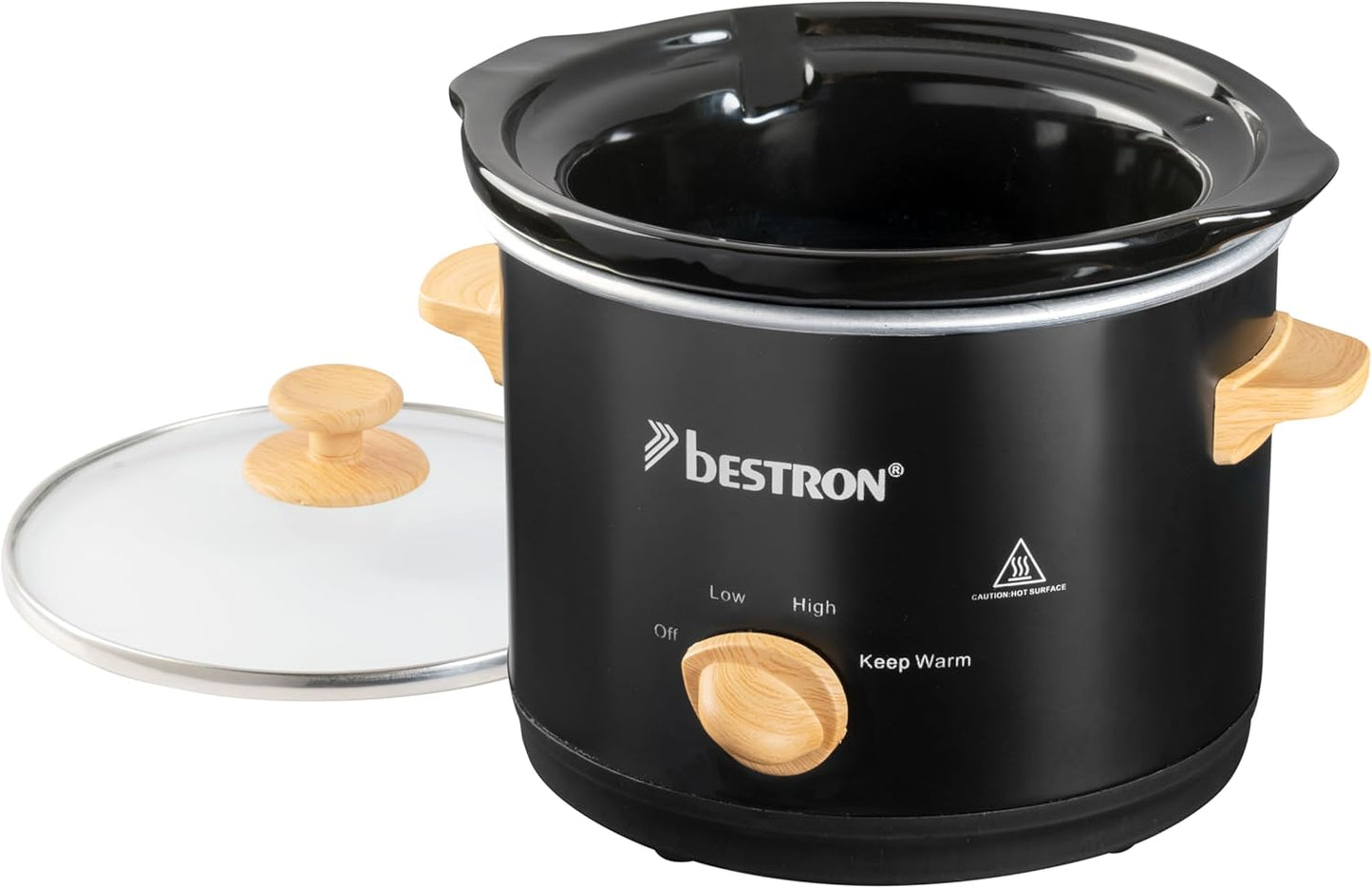 Slowcooker, 2 Personen Schwarz/Holz