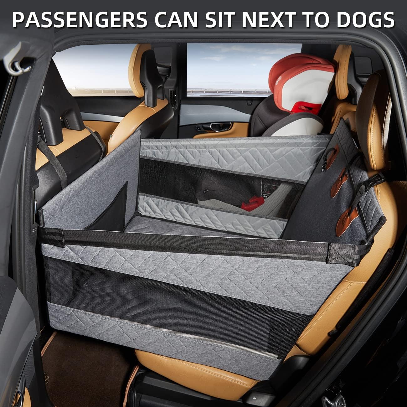 Hundeautositz für mittelgrosse Hunde, GRAU Large