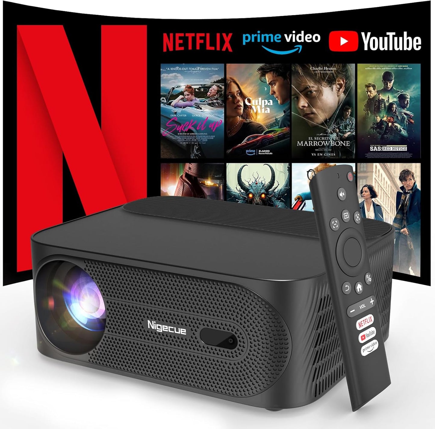 4K Heimkino Beamer YG381 mit Autofokus & Dolby Audio, 1200 ANSI
