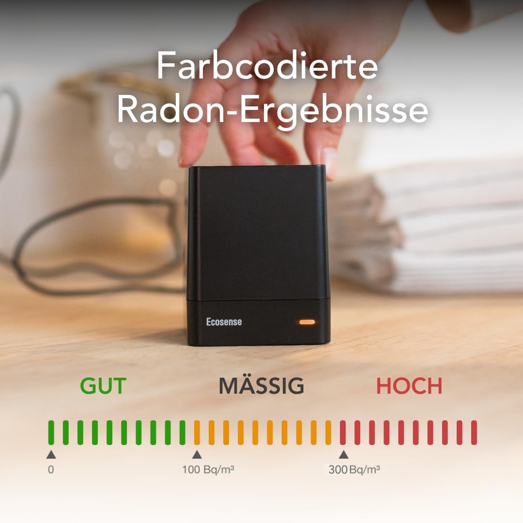 Radon-Detektor EQ100 mit Wi-Fi und Trendüberwachung