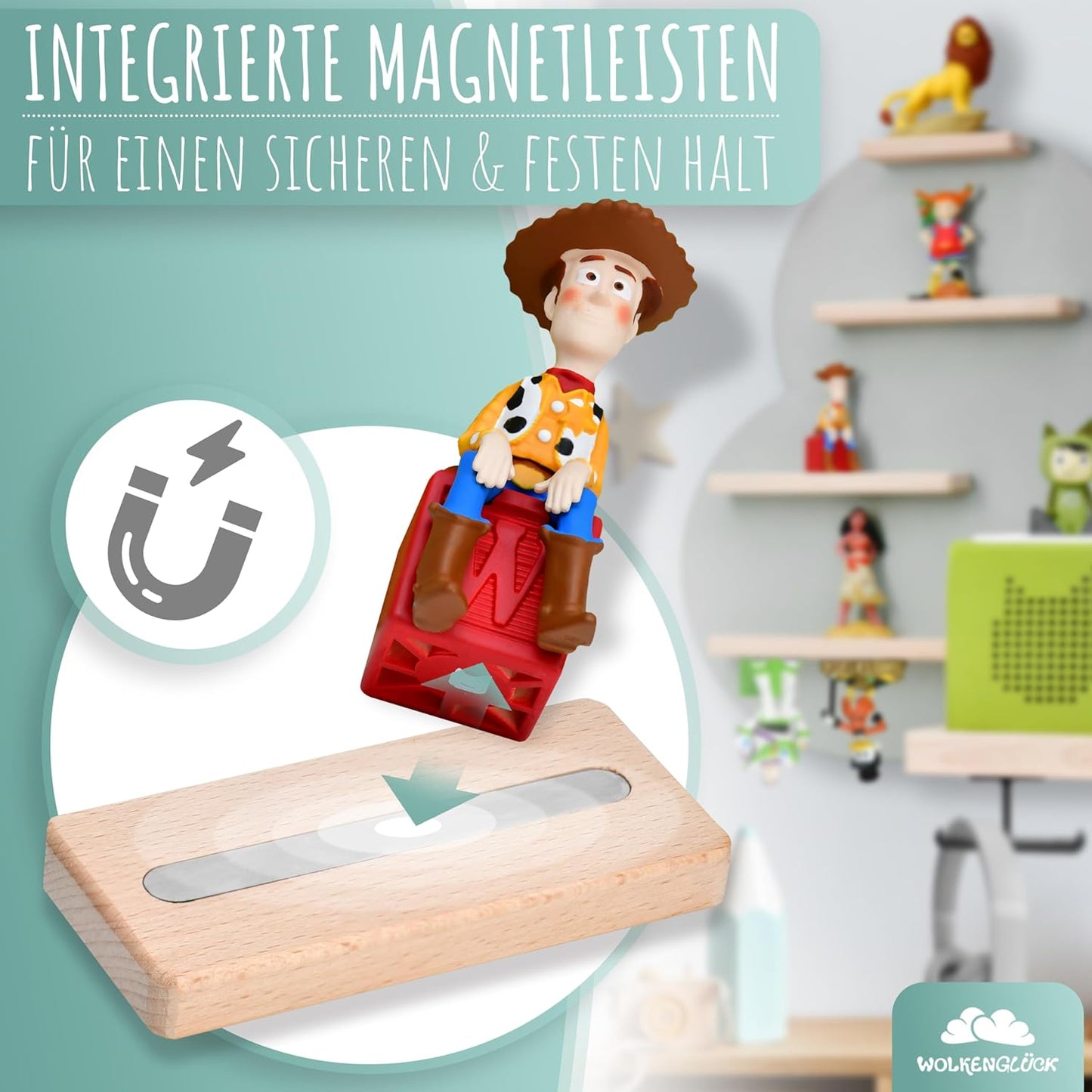 Tonie Regal Wolke für Toniebox und Figuren, 33 Tonies