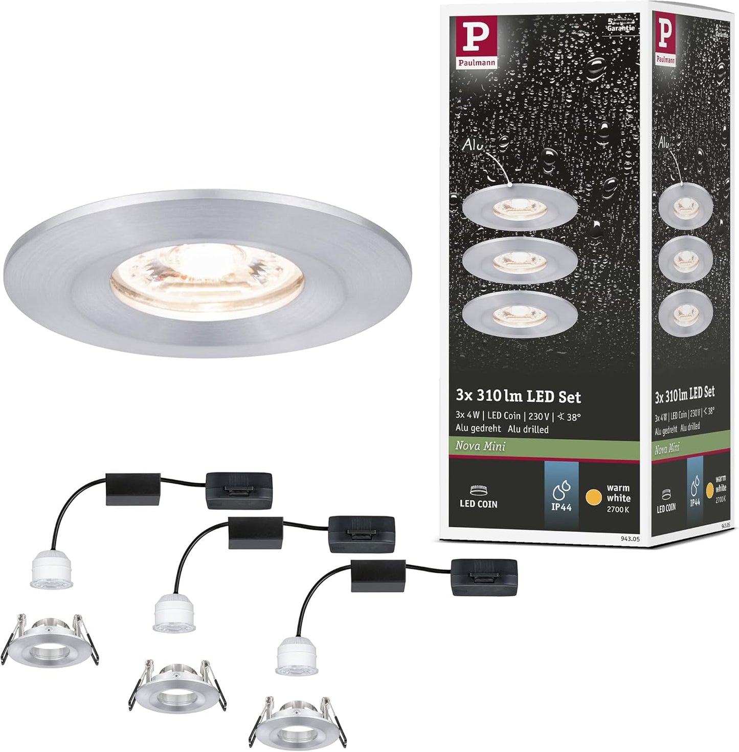 3-teiliges LED Einbauleuchten-Set Nova Mini, 94305