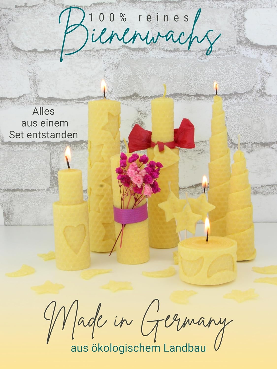 DIY Bienenwachskerzen Bastelset, Gelb