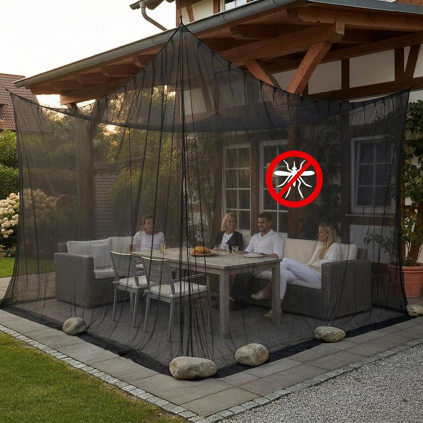XXL-Moskitonetz für Outdoor, Schwarz 300 x 300 x 250 cm 1