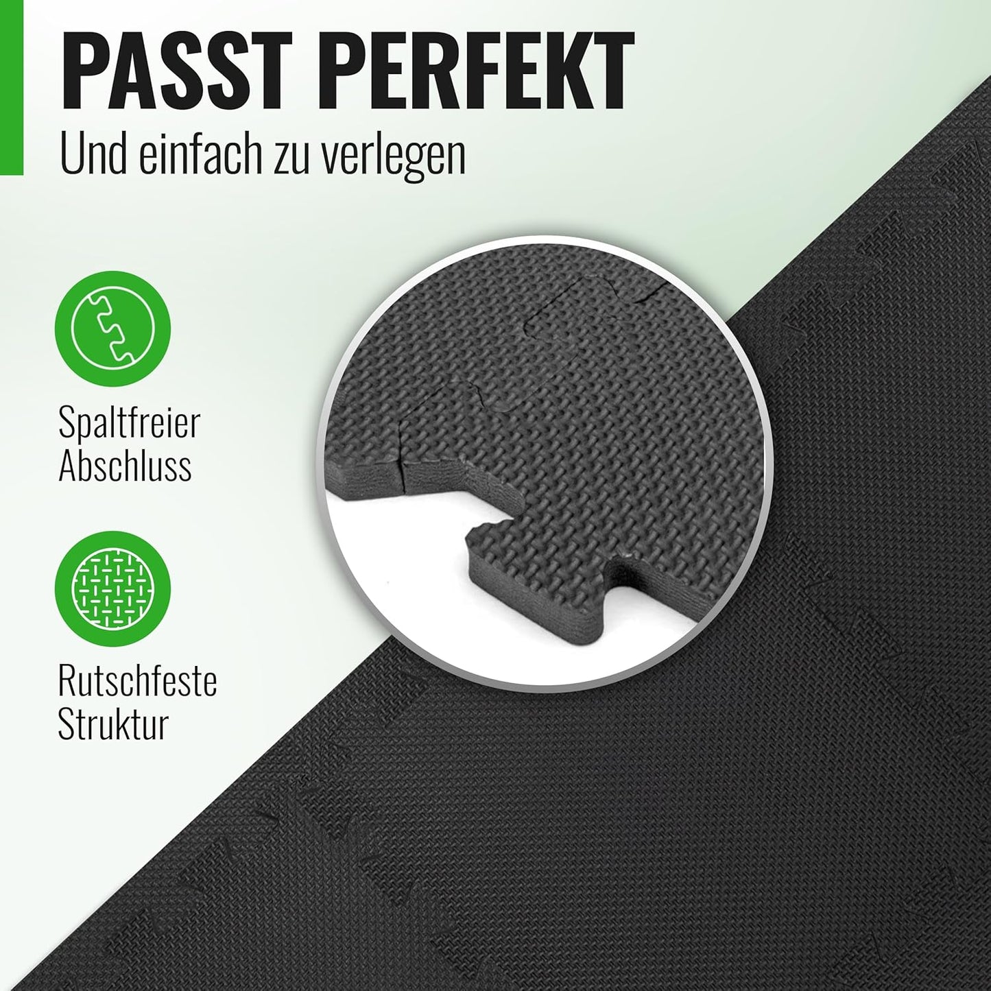 18 Stück Bodenschutzmatte für Fitnessraum (1,7 m²), 30x30 | 18 Stk. | 1,7 M²