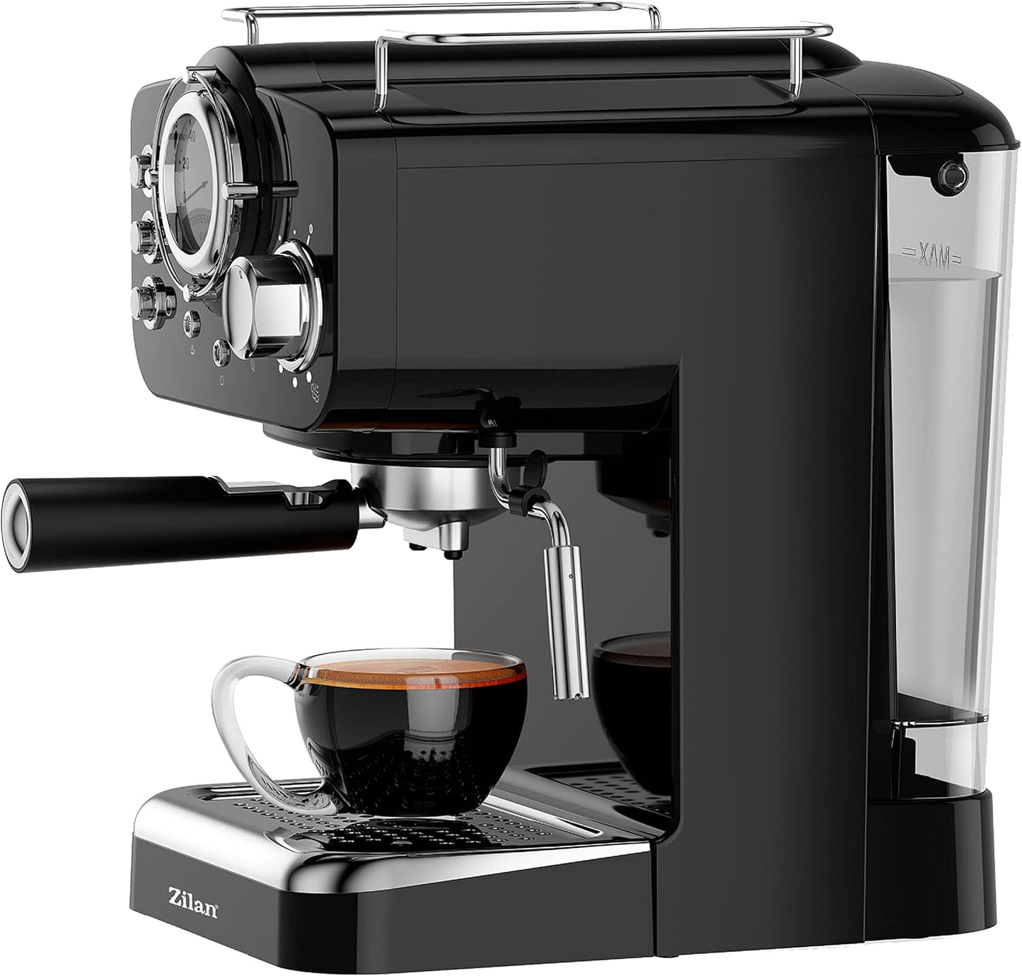 Espressomaschine mit Milchaufschäumer, Retro Design