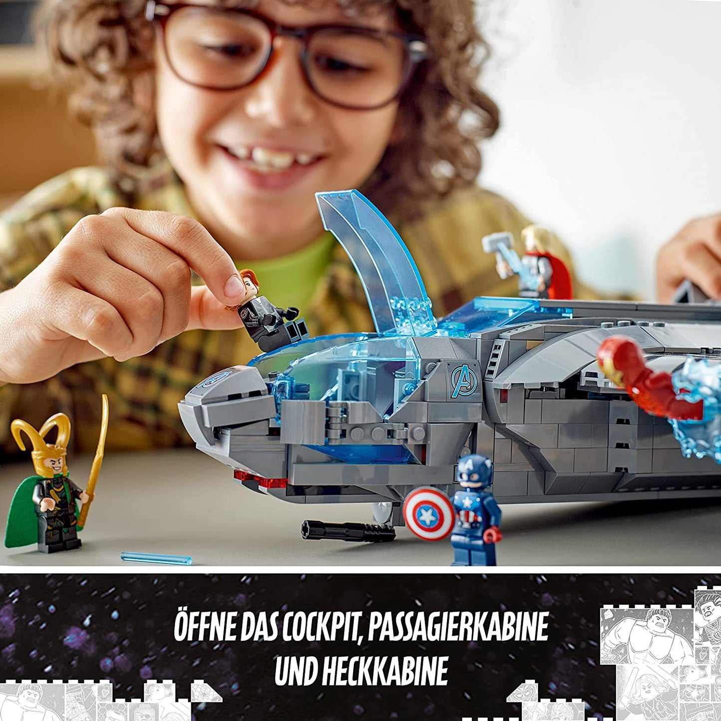 76248 Marvel Der Quinjet der Avengers, Konstruktionsspielzeug, Single