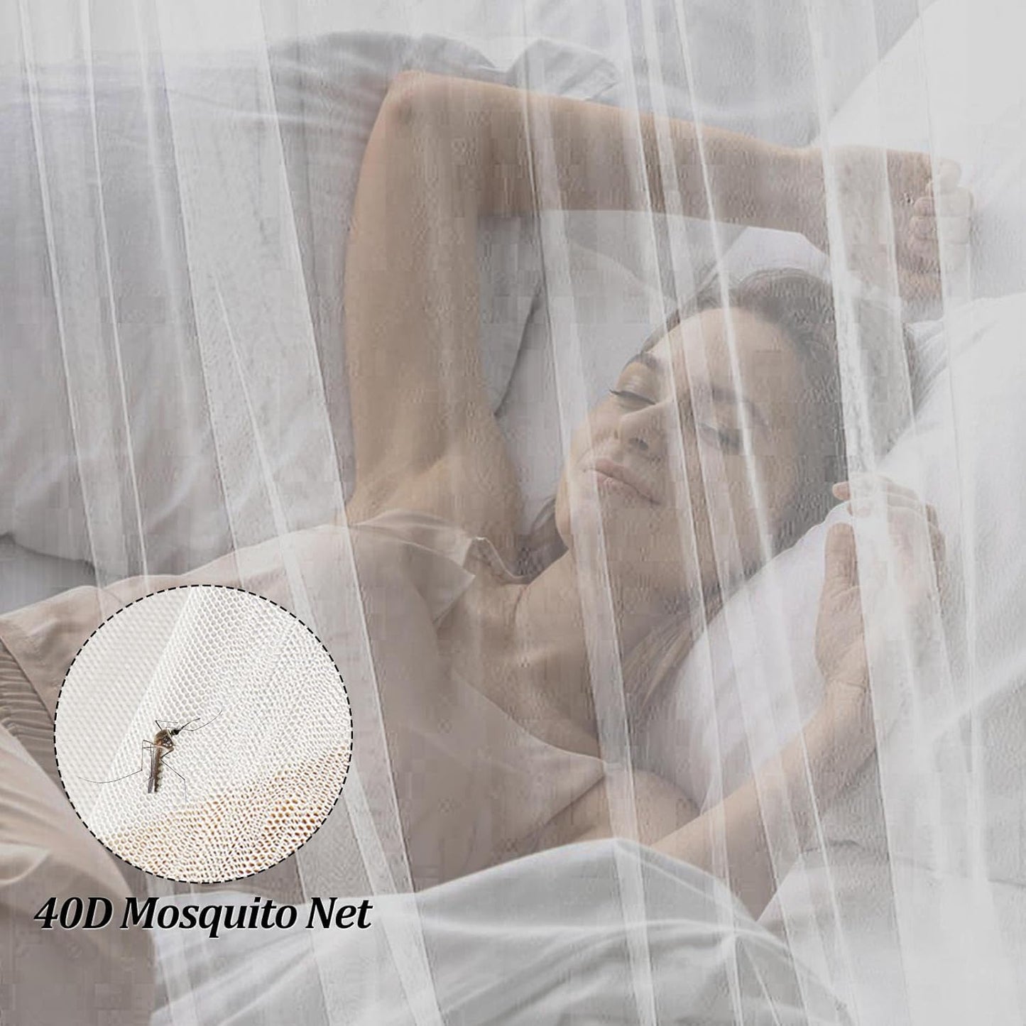 Feinmaschiges Moskitonetz-Set für Betten, H250 x B900 cm (2er Pack) 2
