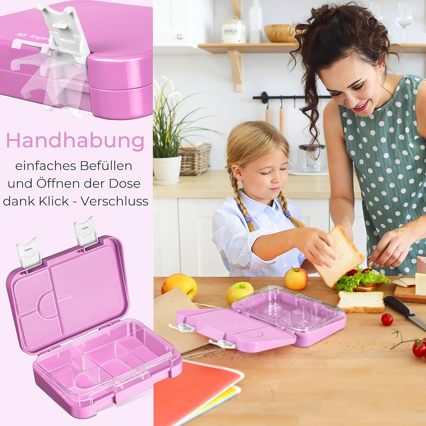 Bento Box Len, Rosa - Regenbogen
