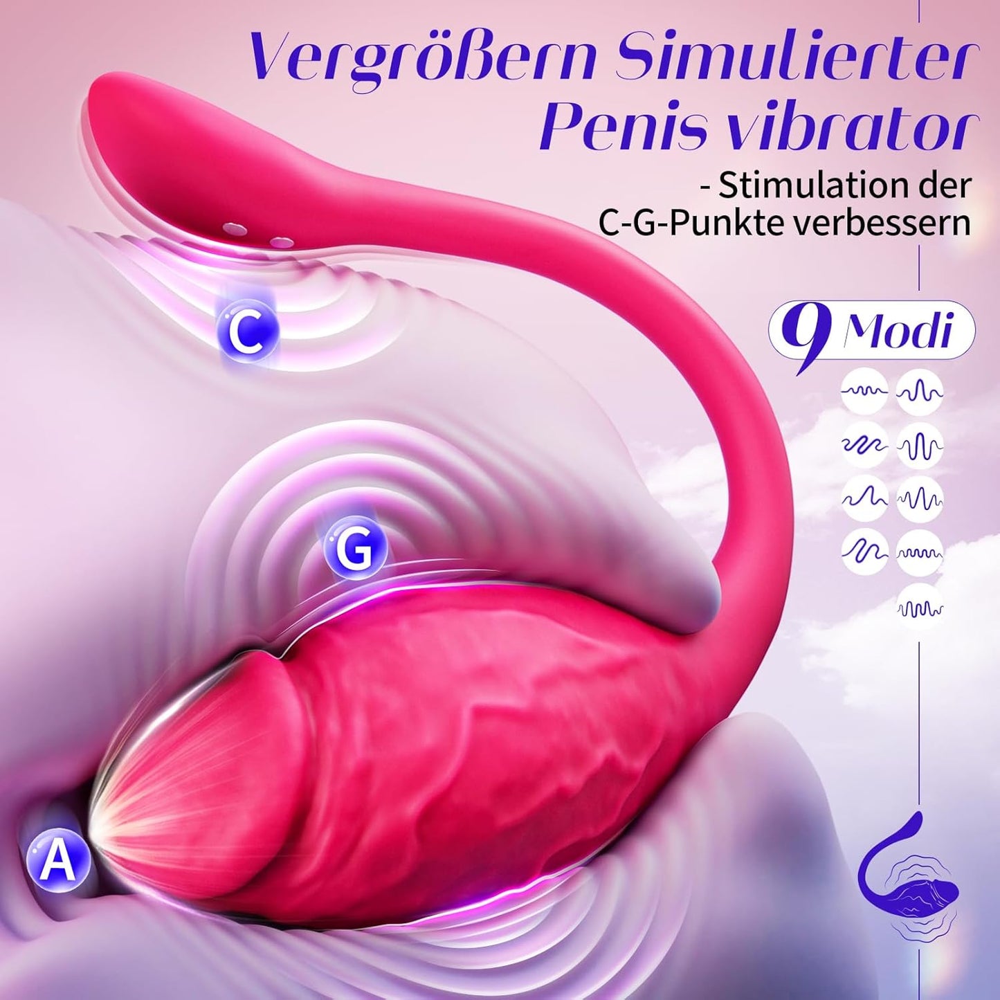 App-gesteuerter Vibrator, Geschmacksrot Vergrößern