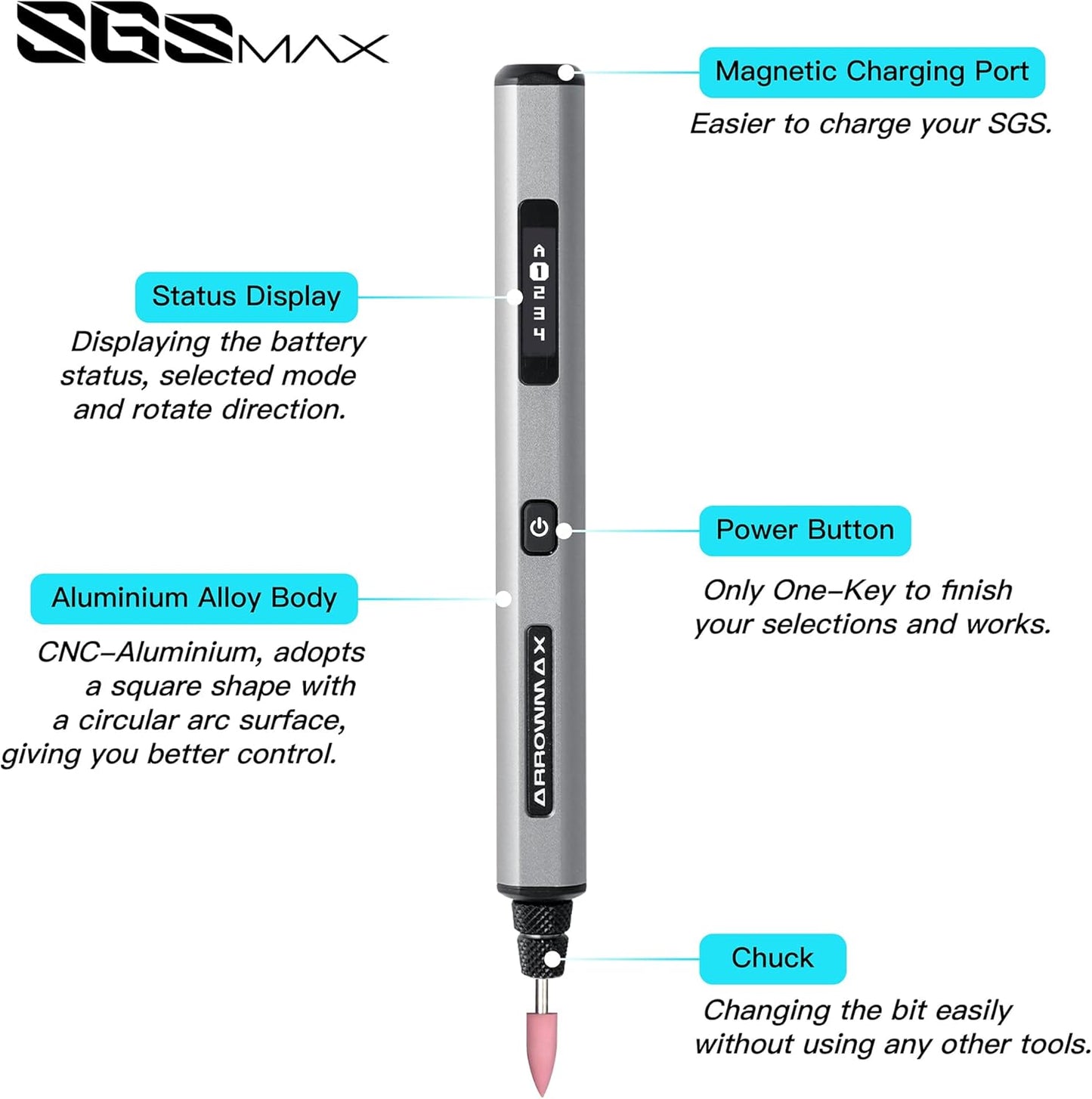 SGS MAX Mini-Gravierstift-Set, SGS PRO