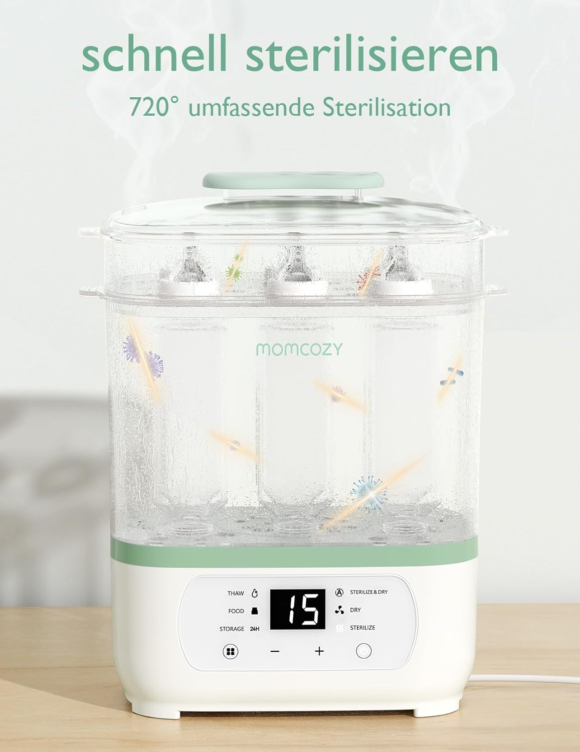 3-in-1 Babyflaschen-Dampfsterilisator
