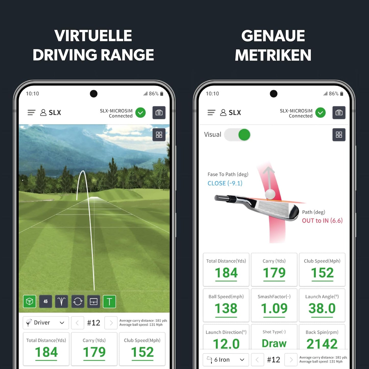 SLX Hybrid Mini Golf-Launch-Monitor mit App-Unterstützung