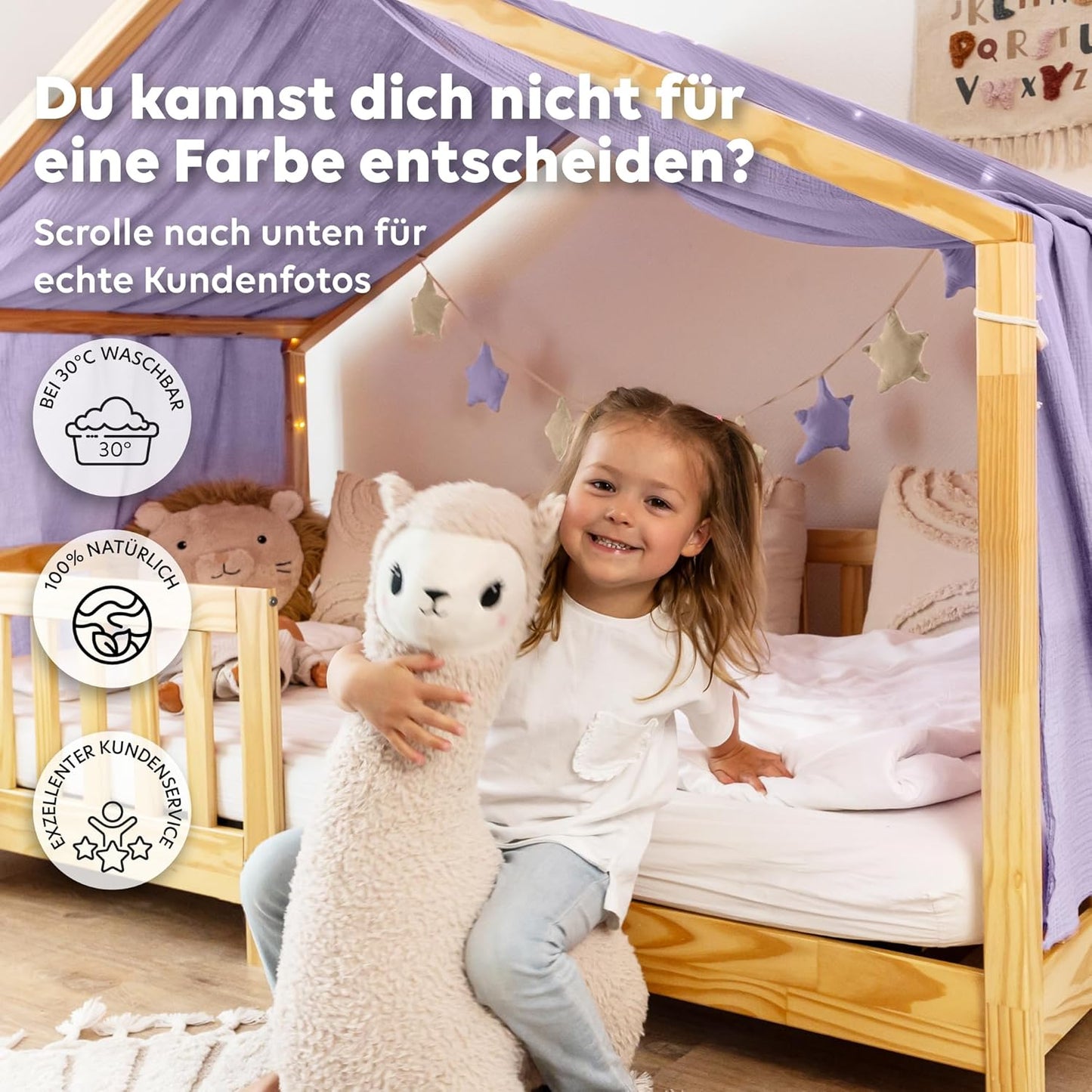 Baldachin, Flieder mit Gold 135 x 320cm