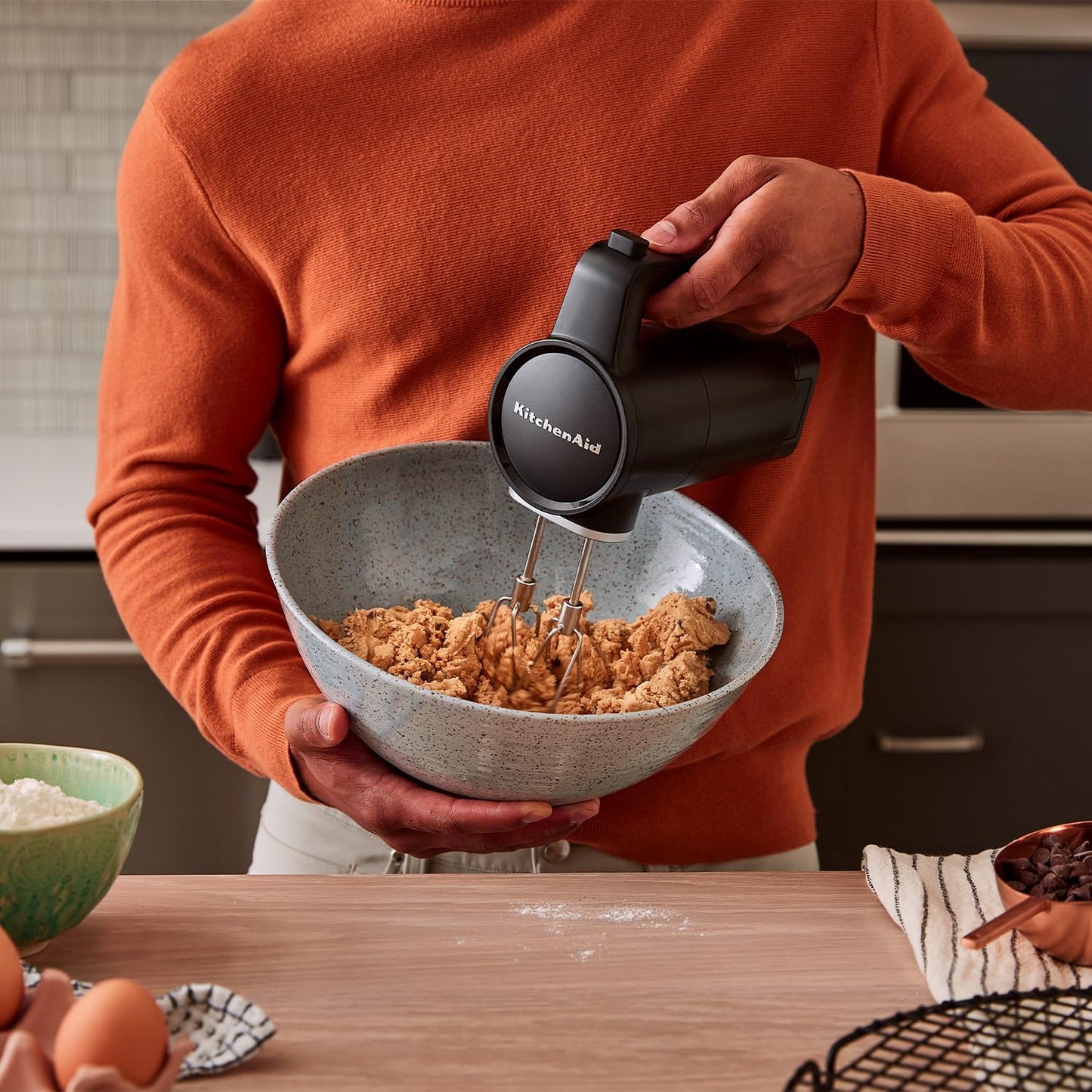 Kabelloser Handmixer mit Akku, Schwarz - mit Akku