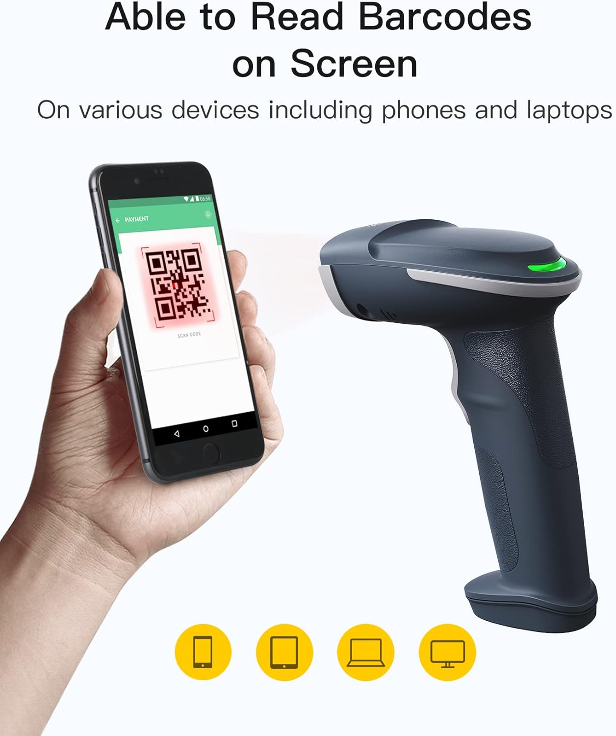 2D Kabelloser Barcode Scanner BCST-54, blau