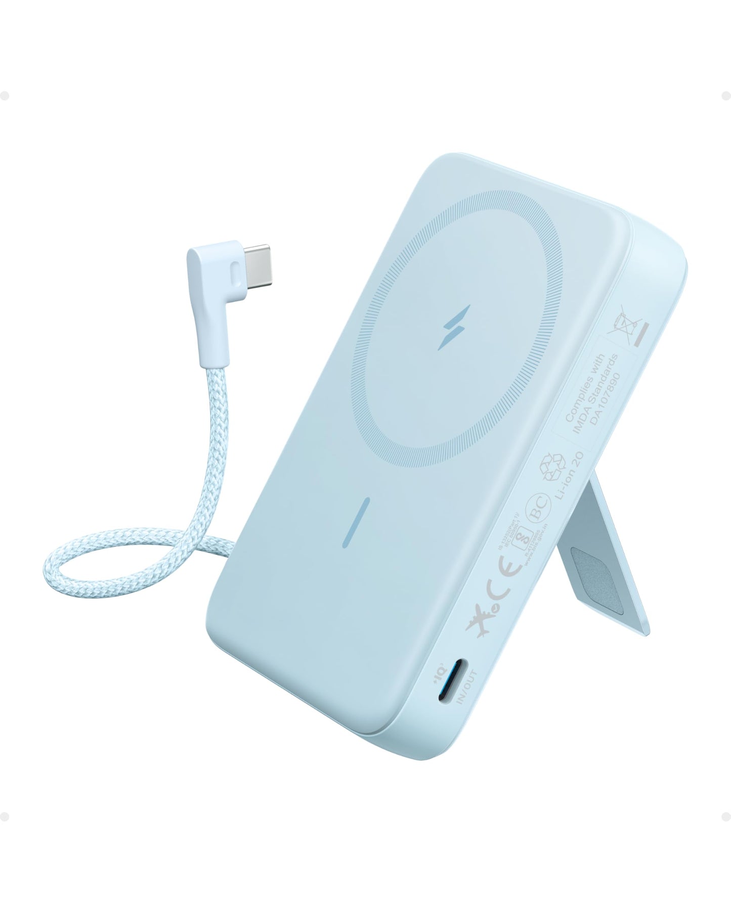 Magnetische Powerbank Zolo mit Schnellladen, Blau