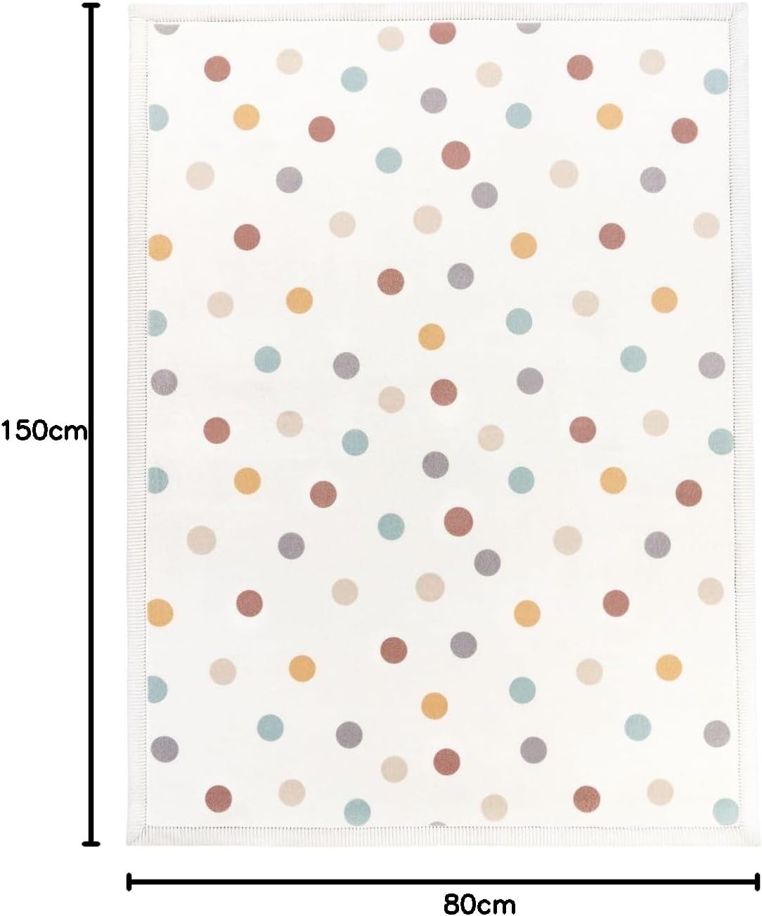 Waschbarer Krabbelmatte, 80x150 cm Rechteckig Blau Gelb Creme