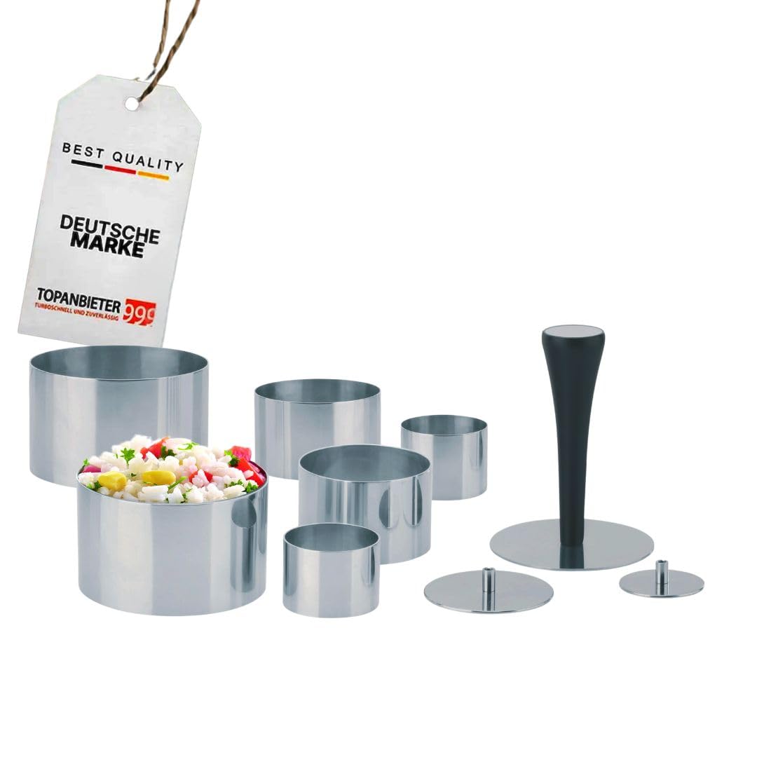 10-teiliges Dessertringe Set mit Presse