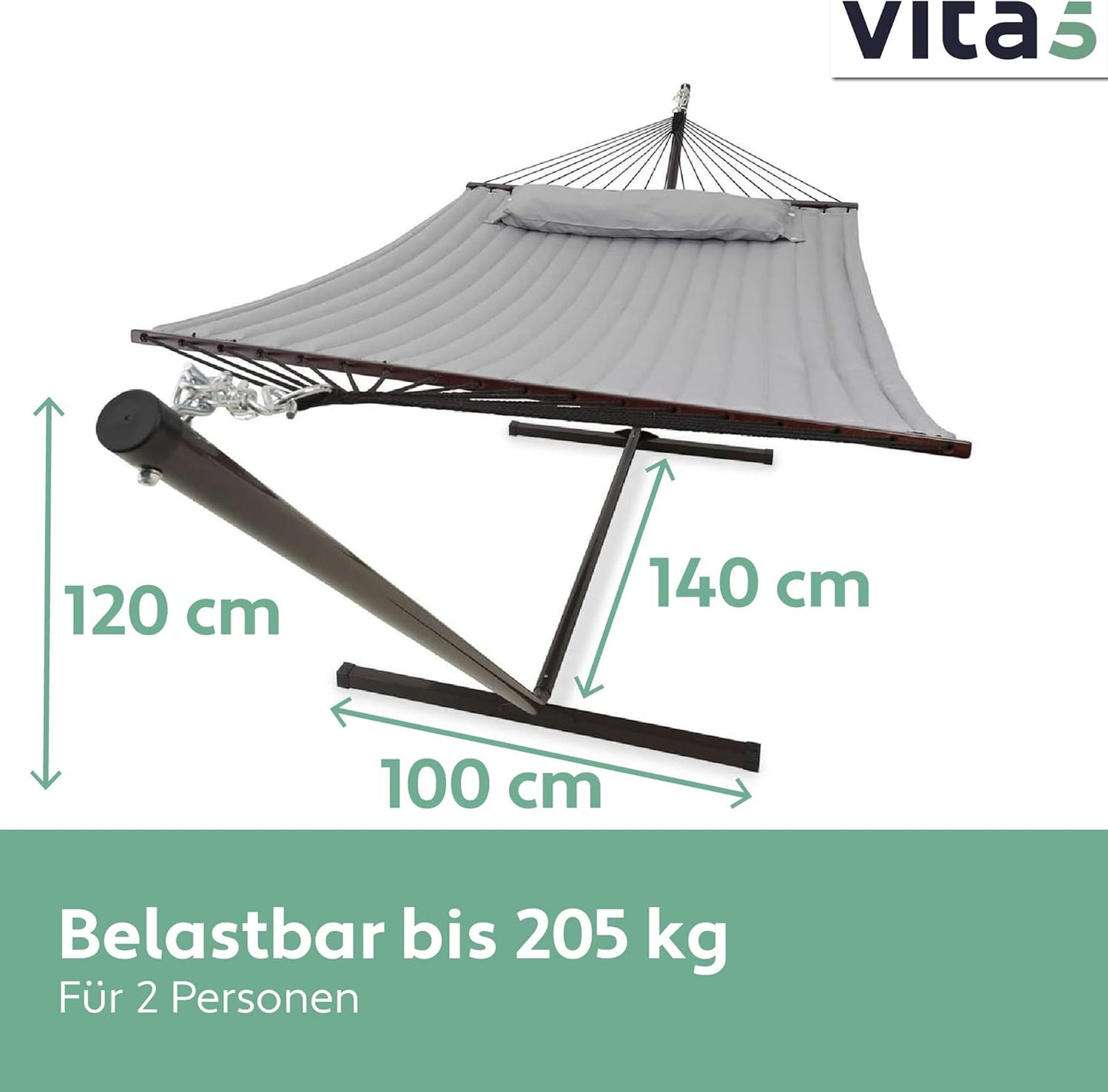 Hängematte mit Gestell, Hellgrau