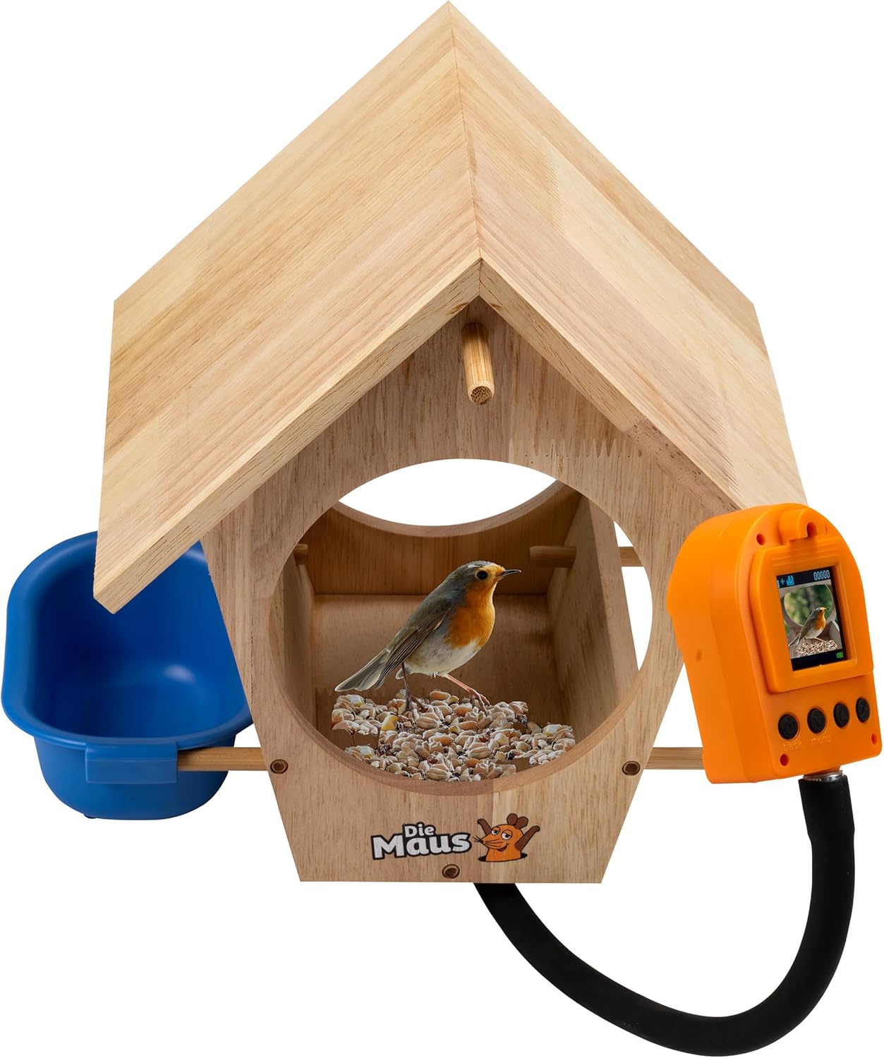Vogelhaus mit Kamera und Tränke