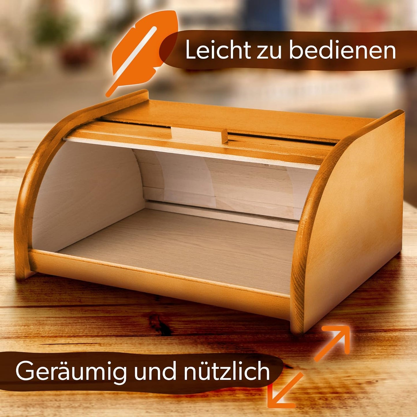 Brotkasten mit Rolldeckel, Beige