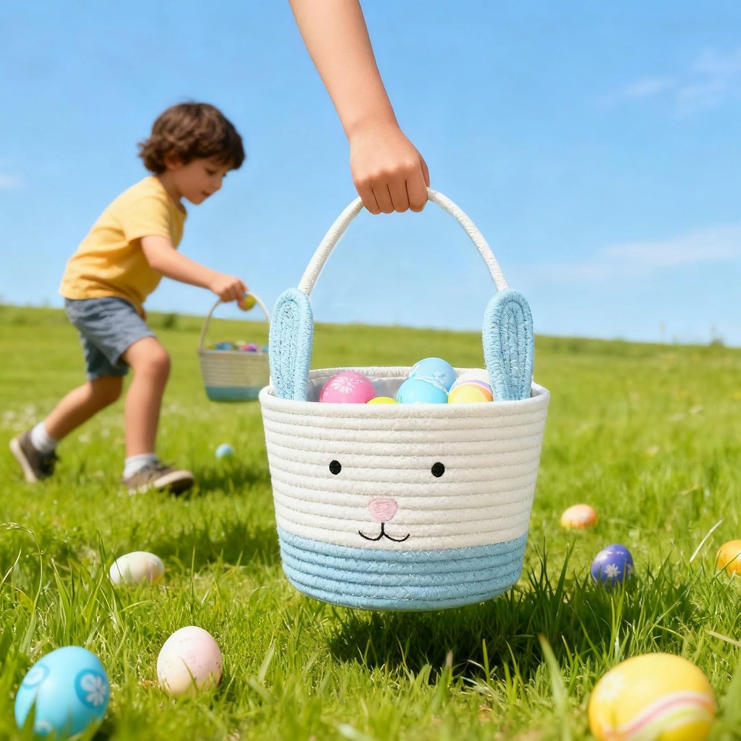 Osterkorb mit Griff für Kinder und Babys, Blau